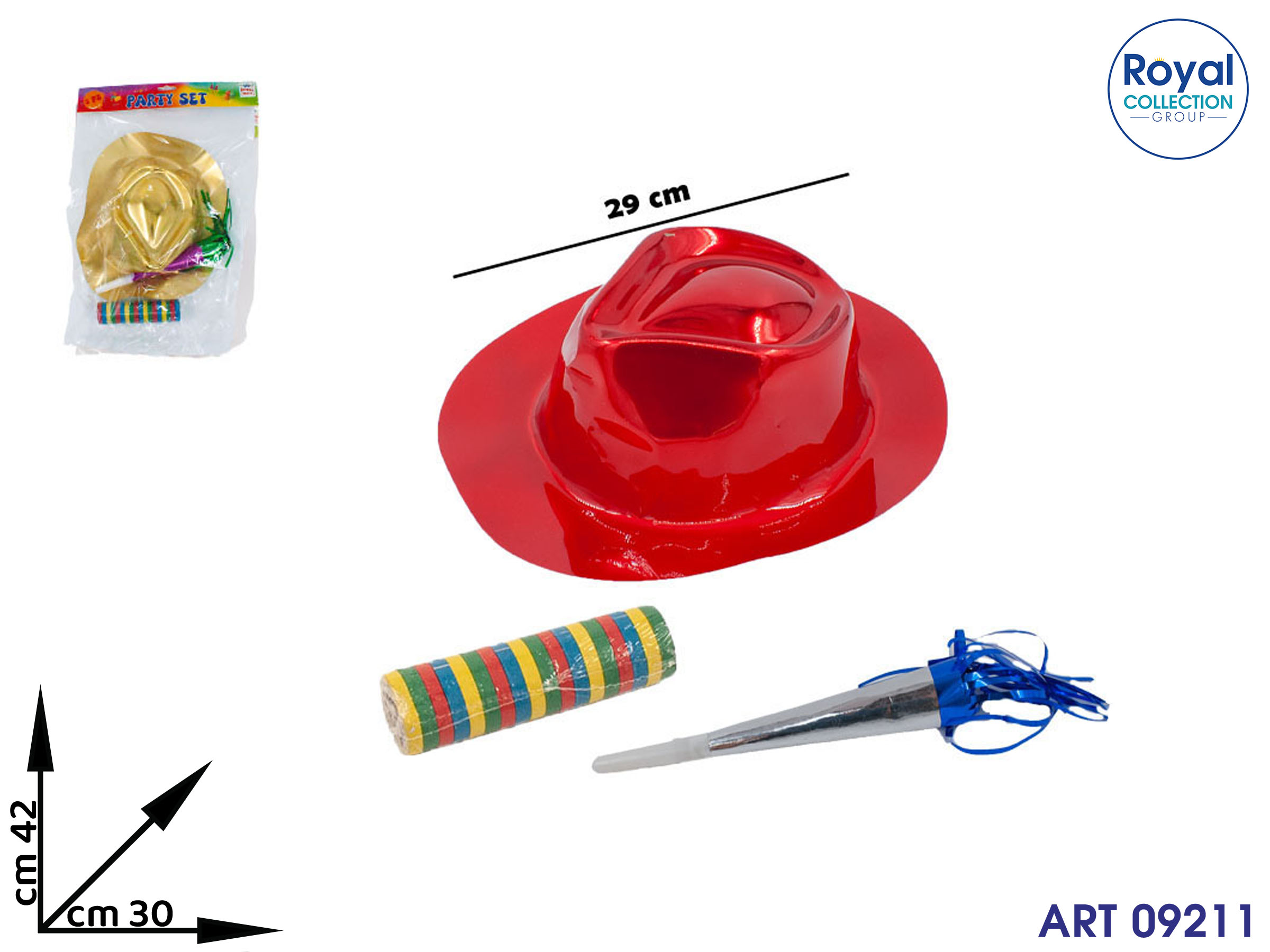 Rf 20203 Confezione Party Cappello-trometta.-stelle Cm 30