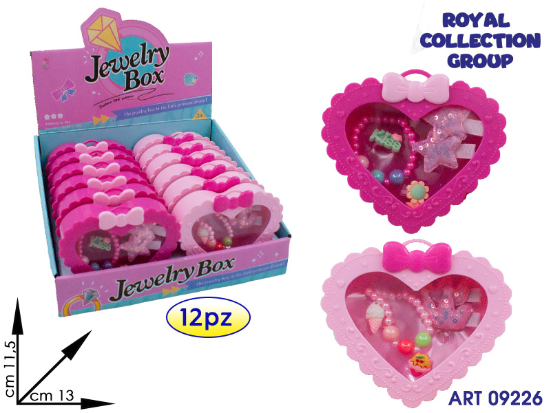 A086-9 Gioielli Box Cuore  Cm 13x11.5 Display 12 Pz