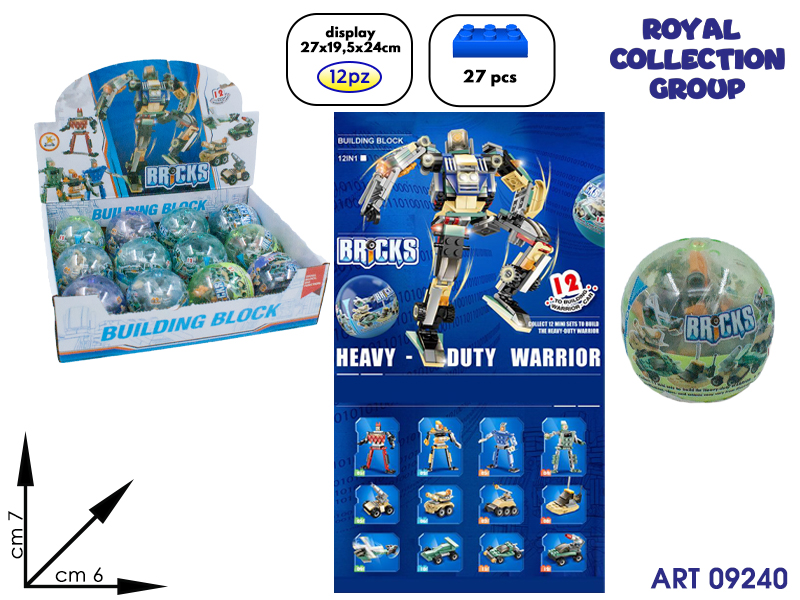 Sm203a Building Bricks Robot 12in1 Cm 7x6 Display 12 Pz