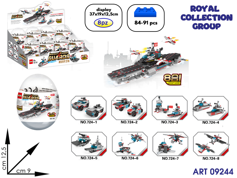 724 Building Guscio 8in1 Aircraft Ass Cm 12x8.5 Display 8pz