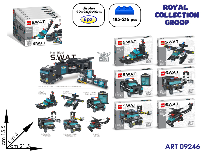 721a Building Swat 6in1 Ass  Cm 21.5x15.5 Display 6pz