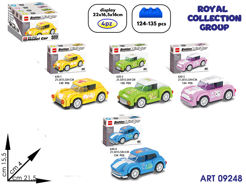 630  Building Faschion Car 4in1 As  Cm 21.5x15.5 Display 4pz