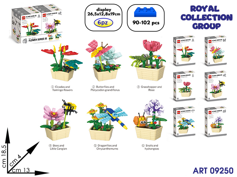 1039a Building Insect & Flower 6in1 Cm 18.5x13 Display 6pz