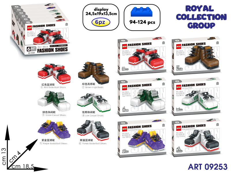 1034a Building Faschion Shoes 6in1 Cm 18.5x13 Display 6pz