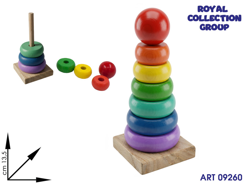 K3003111 Gioco Anelli In Legno Cm 13.5