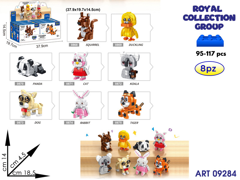 K3107222  Building Animal Display 8 Pz Cm 18.5x14