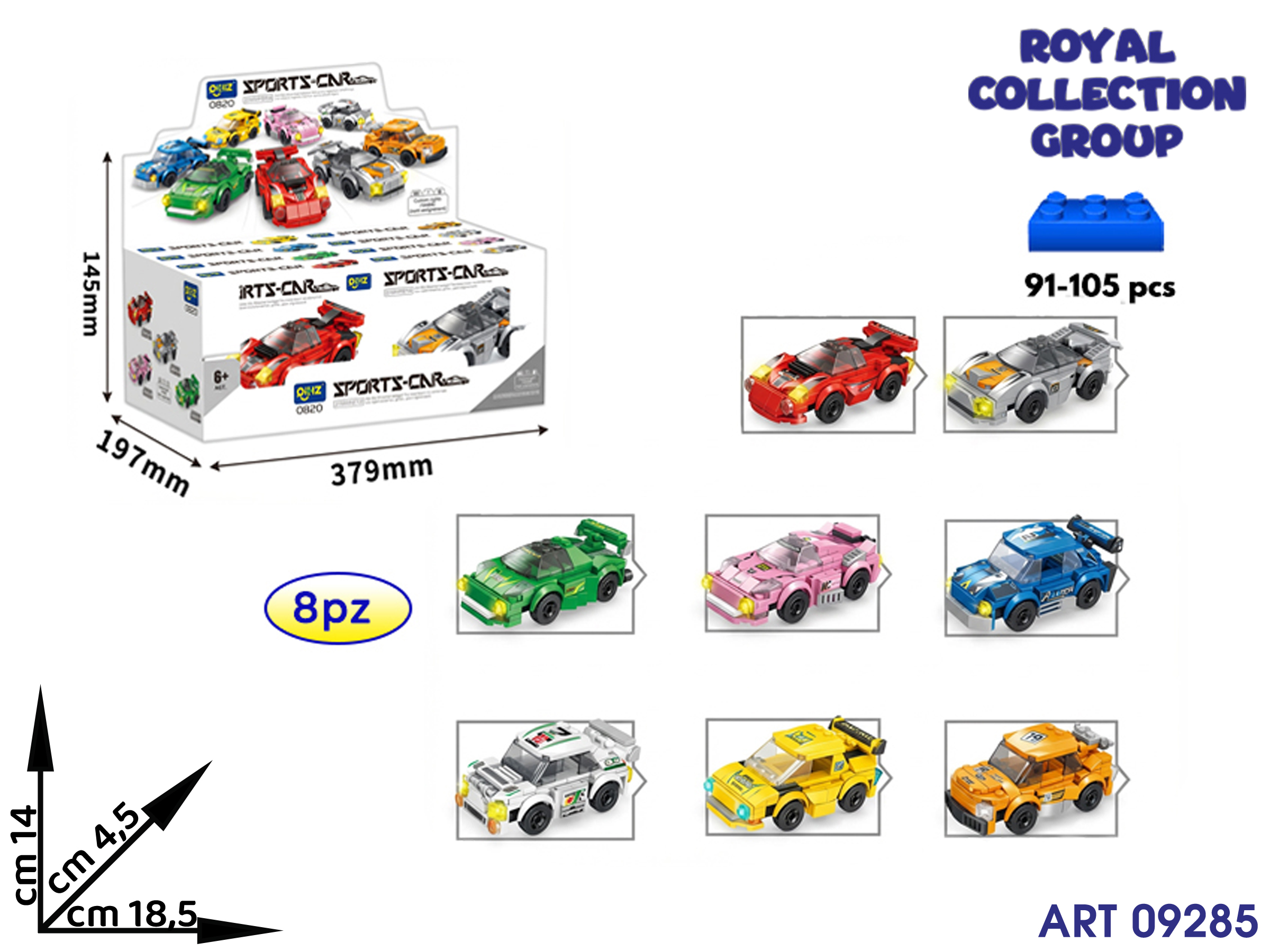 K3104856 Building Sport Car Ass Cm 18.5x14 Display 8 Pz