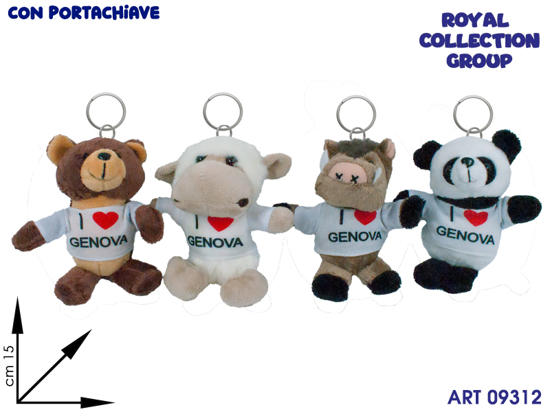 Pl3010ws Peluche T-shirt Love Genova  C/pchiave Cm 15