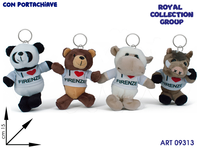 Pl3010ws Peluche T-shirt Love Firenze  C/pchiave Cm 15