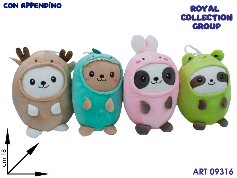 79620 Peluche Kawa 4 Ass  Cm 18