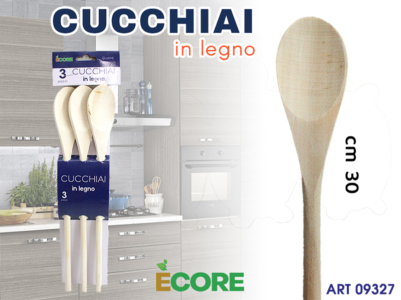 Set Cucchiai Legno 3 Pz  Cm 30