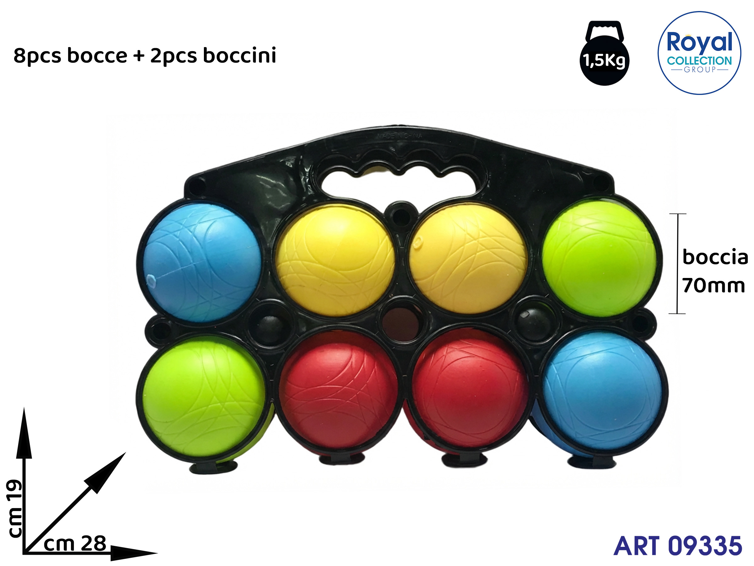 6861-1 Bocce Pesanti 70 Mm In Cestino Da 8pz Kg 1.5