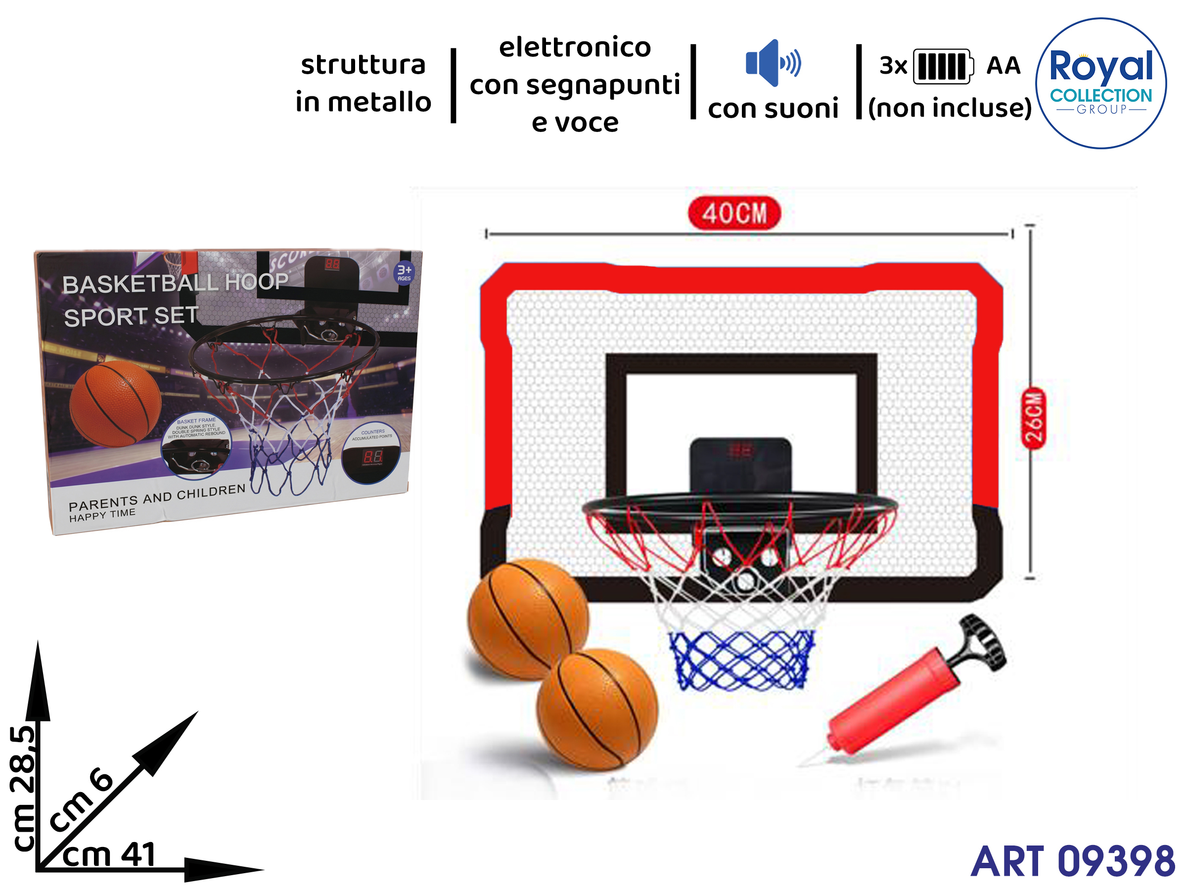 1120-1 Basket C/accumulatore Punti  Cm 41x28.5