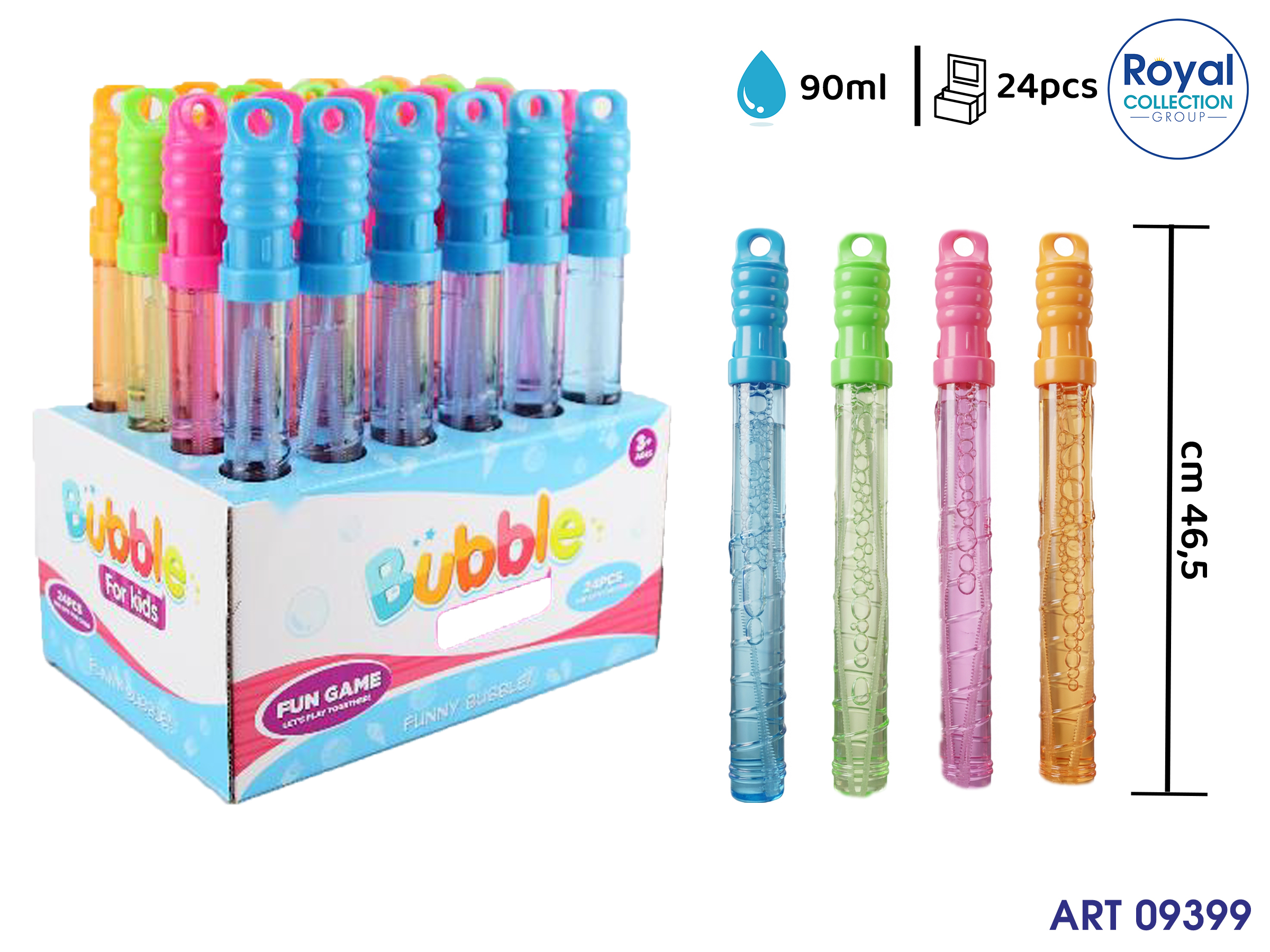 9007-4 Bolle Di Sapone 90ml Col Ass  Cm 26.5 Display 24 Pz
