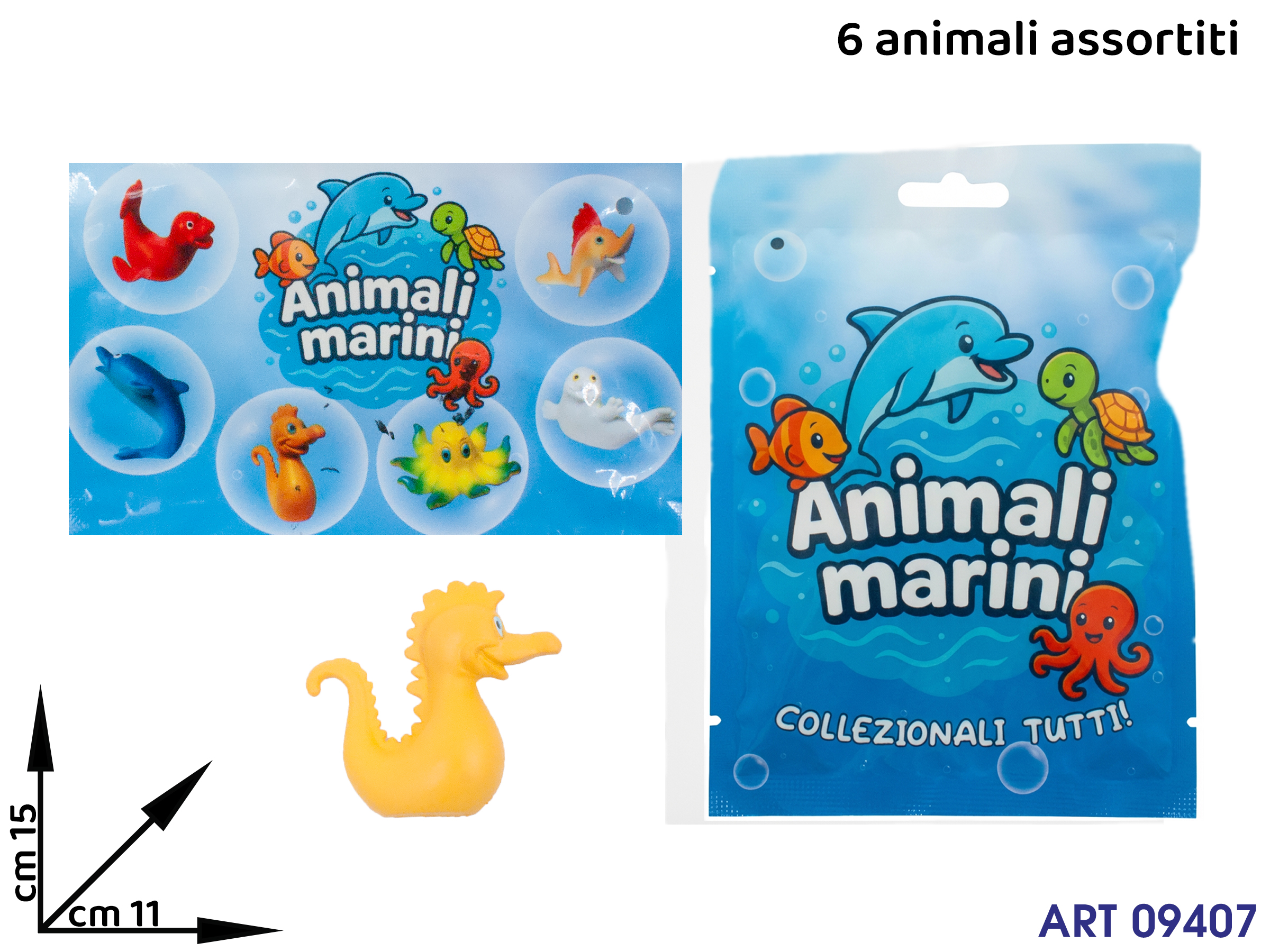 Vfbu0224 Animali Marini 3d Busta 12 Ass Cm 15x11