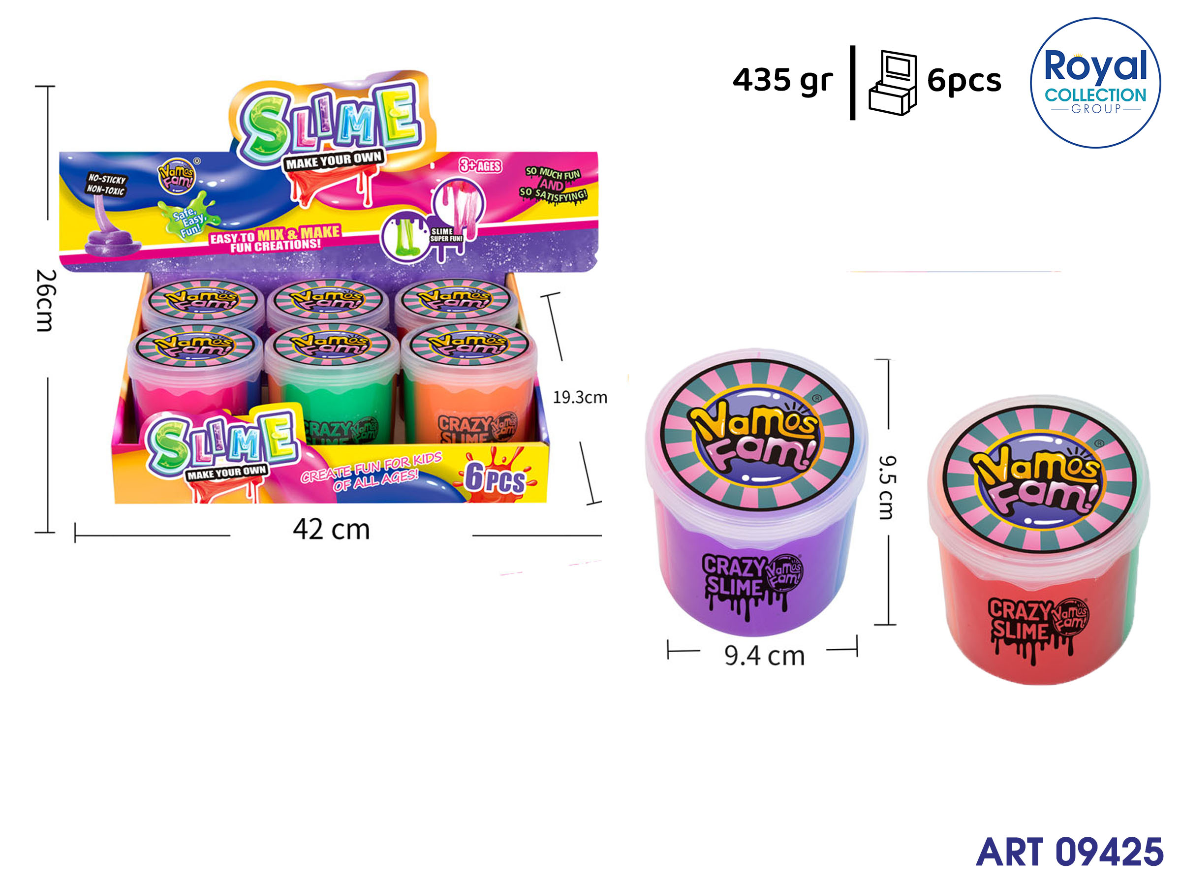 K0101442  919b Slime Col Ass Gr 435 Display 6 Pz