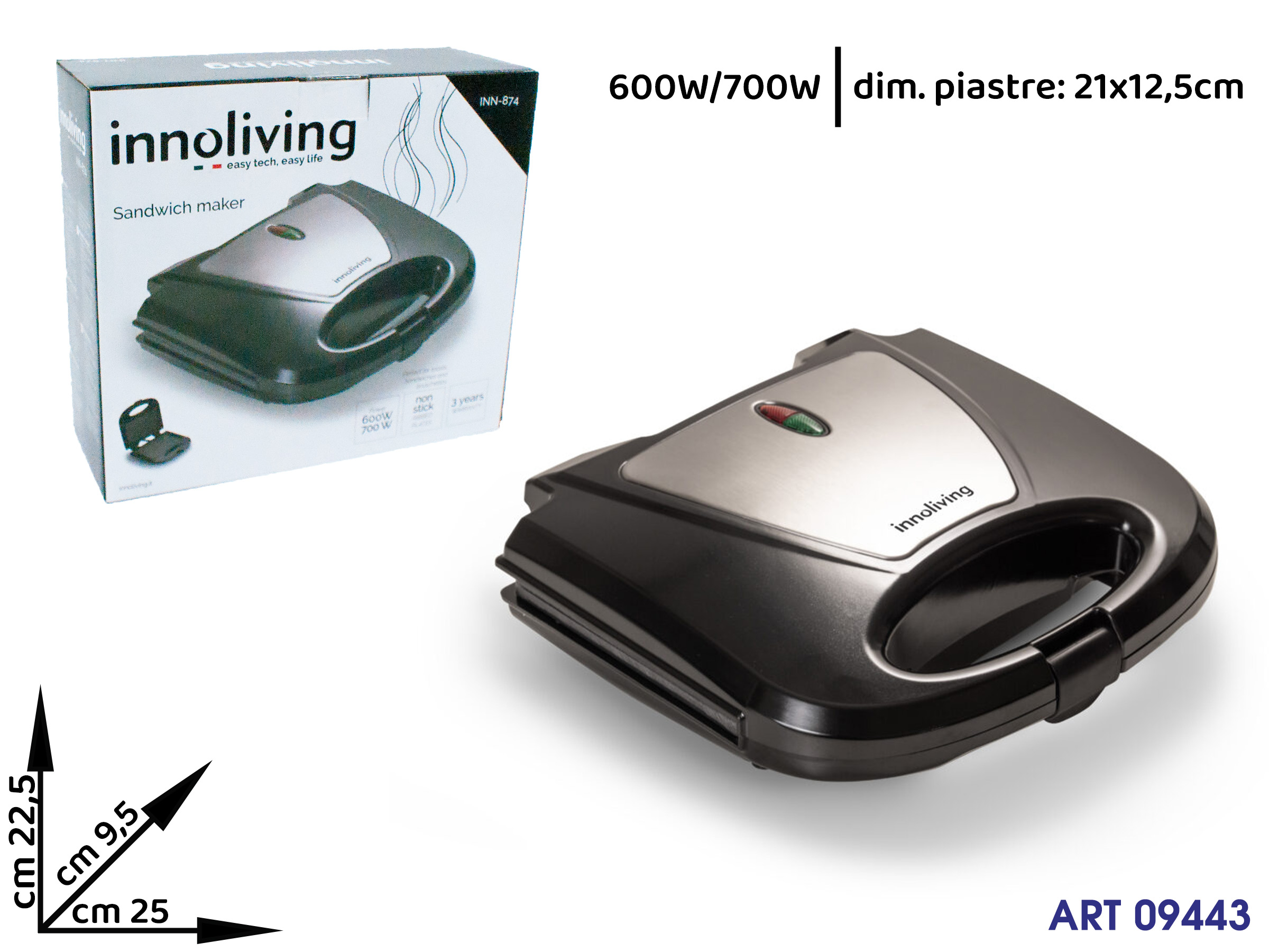 Inn-874 Tostiera Cm 25x22.5