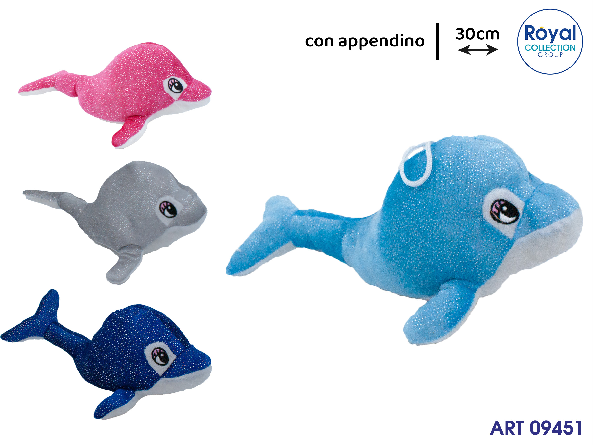 C5 11593 Delfino Brillantino Col Ass Cm 30