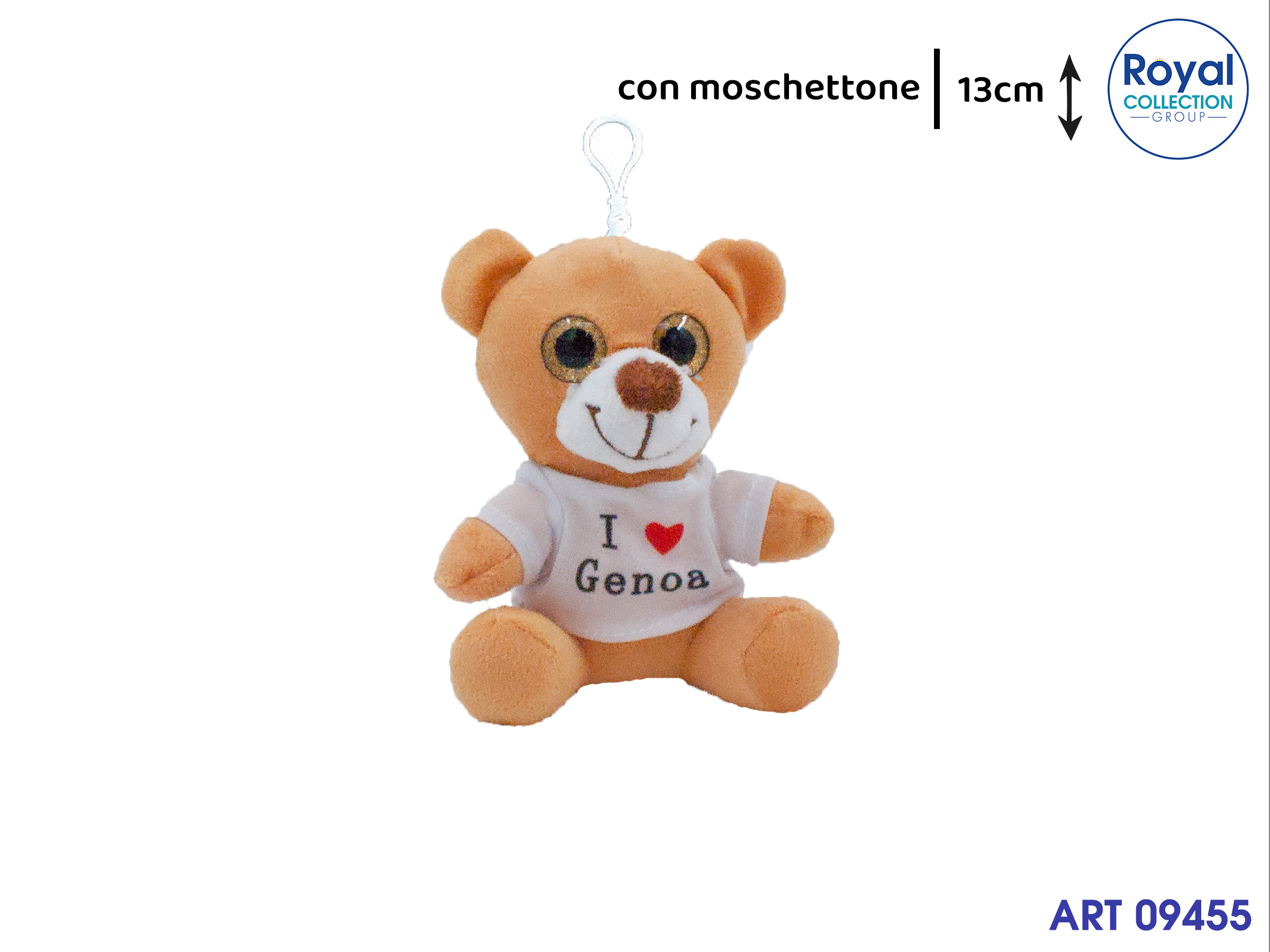 Pl2970 13b Peluche I Love Genoa C/moschettone Cm 13