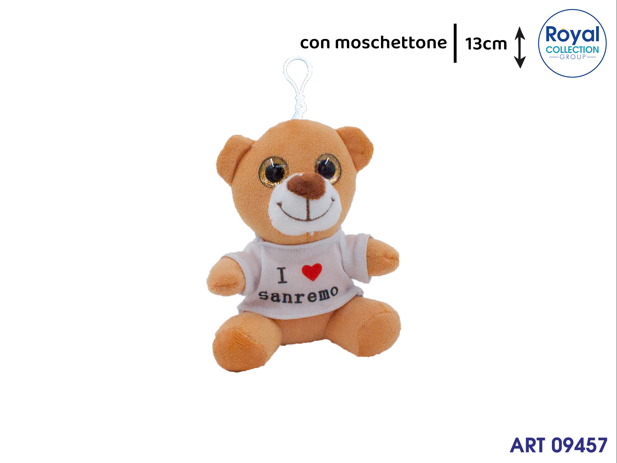 Pl2970 13a Peluche I Love Sanremo C/moschettone Cm 13