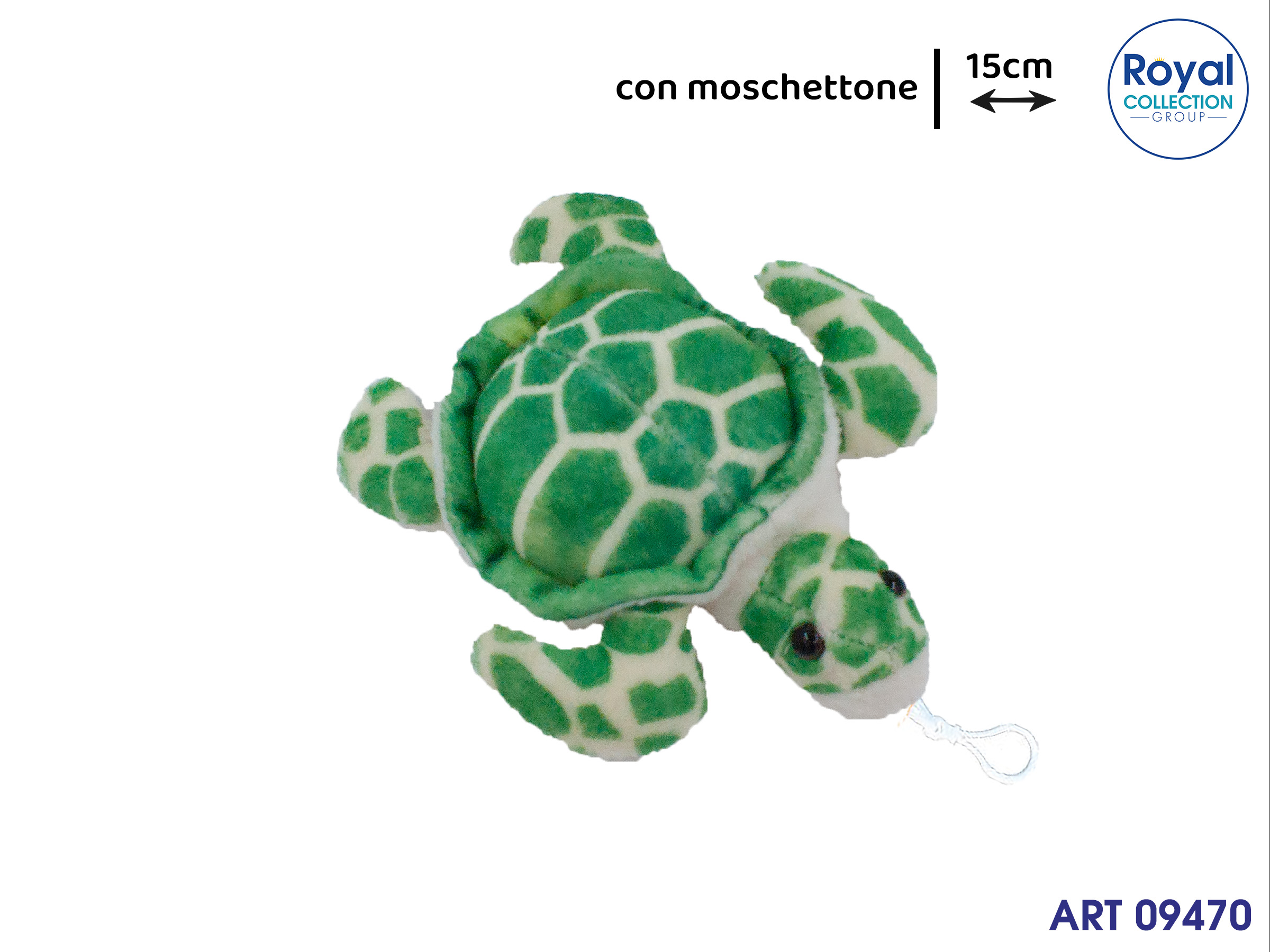 C5 17298a Tartaruga Peluche C/moschettone Cm 15