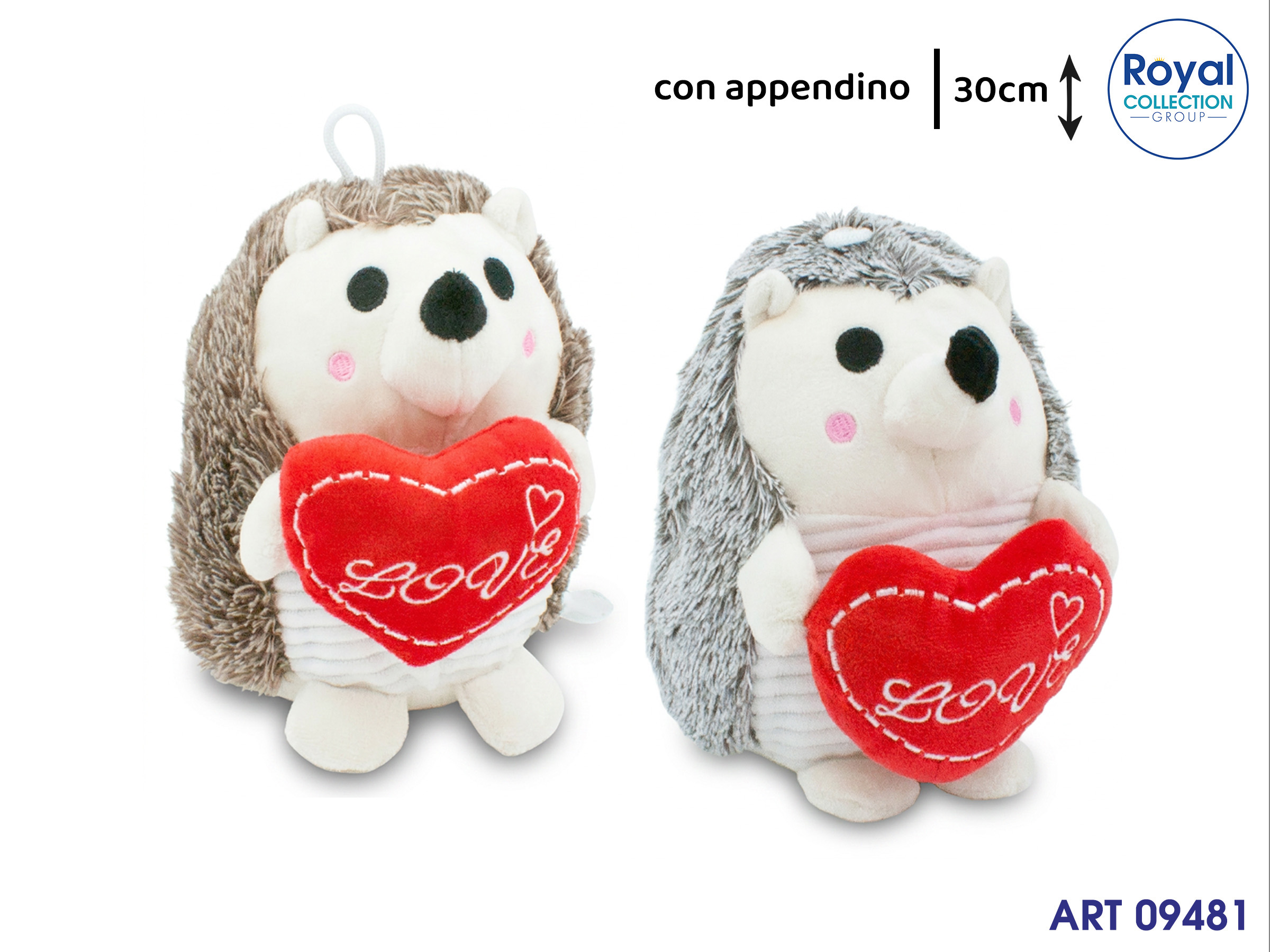 Pl2807wh Riccio Peluche C/cuore Cm 30