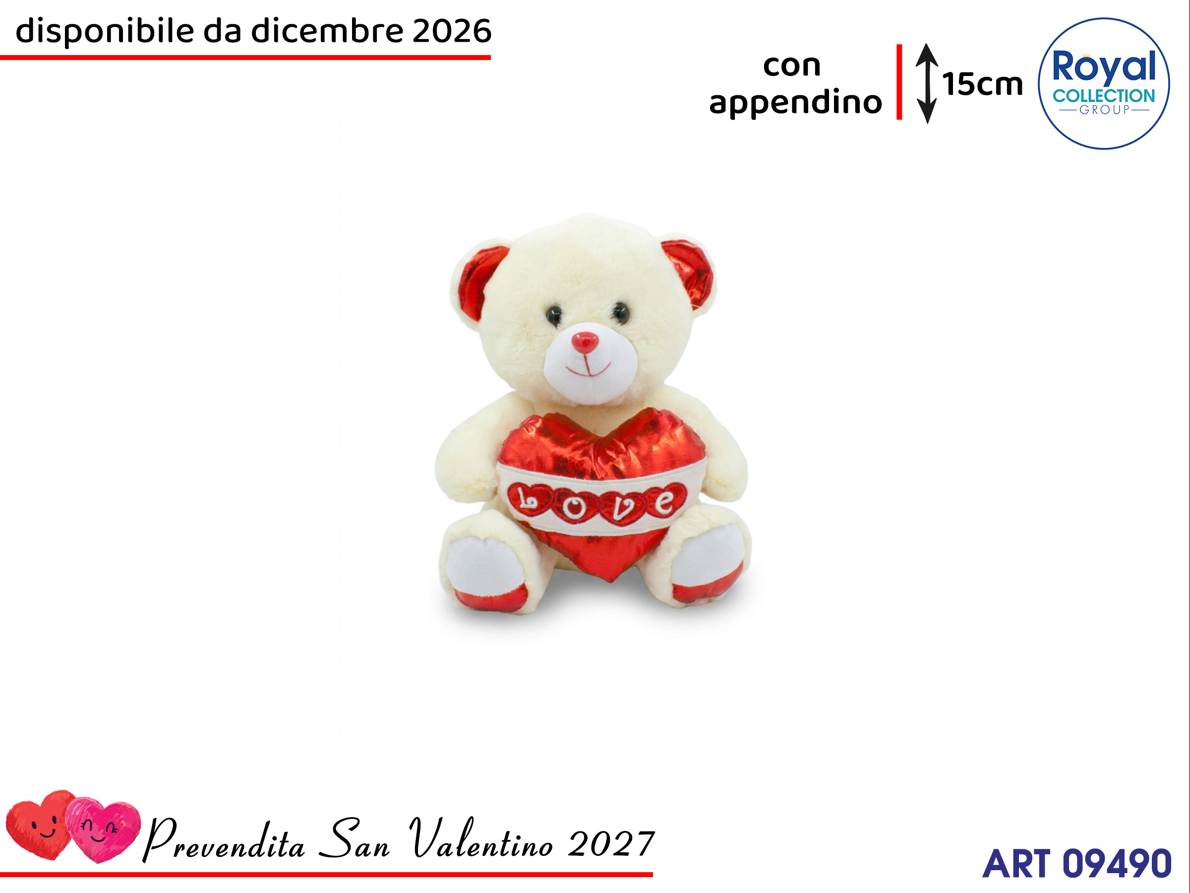 Pl3046 1 Orso Peluche Love  Cm 15