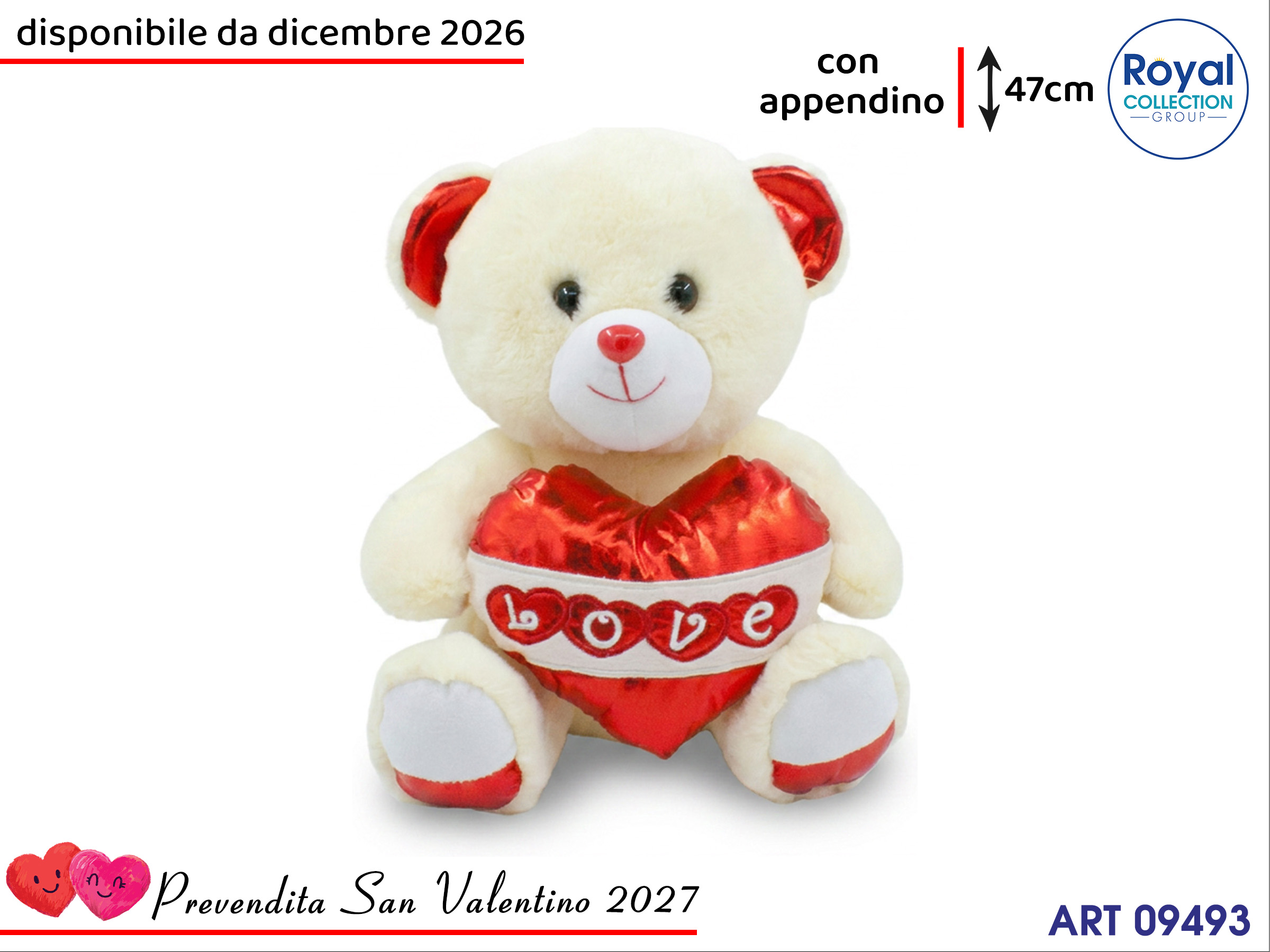 Pl3046 4 Orso Peluche Love  Cm 47