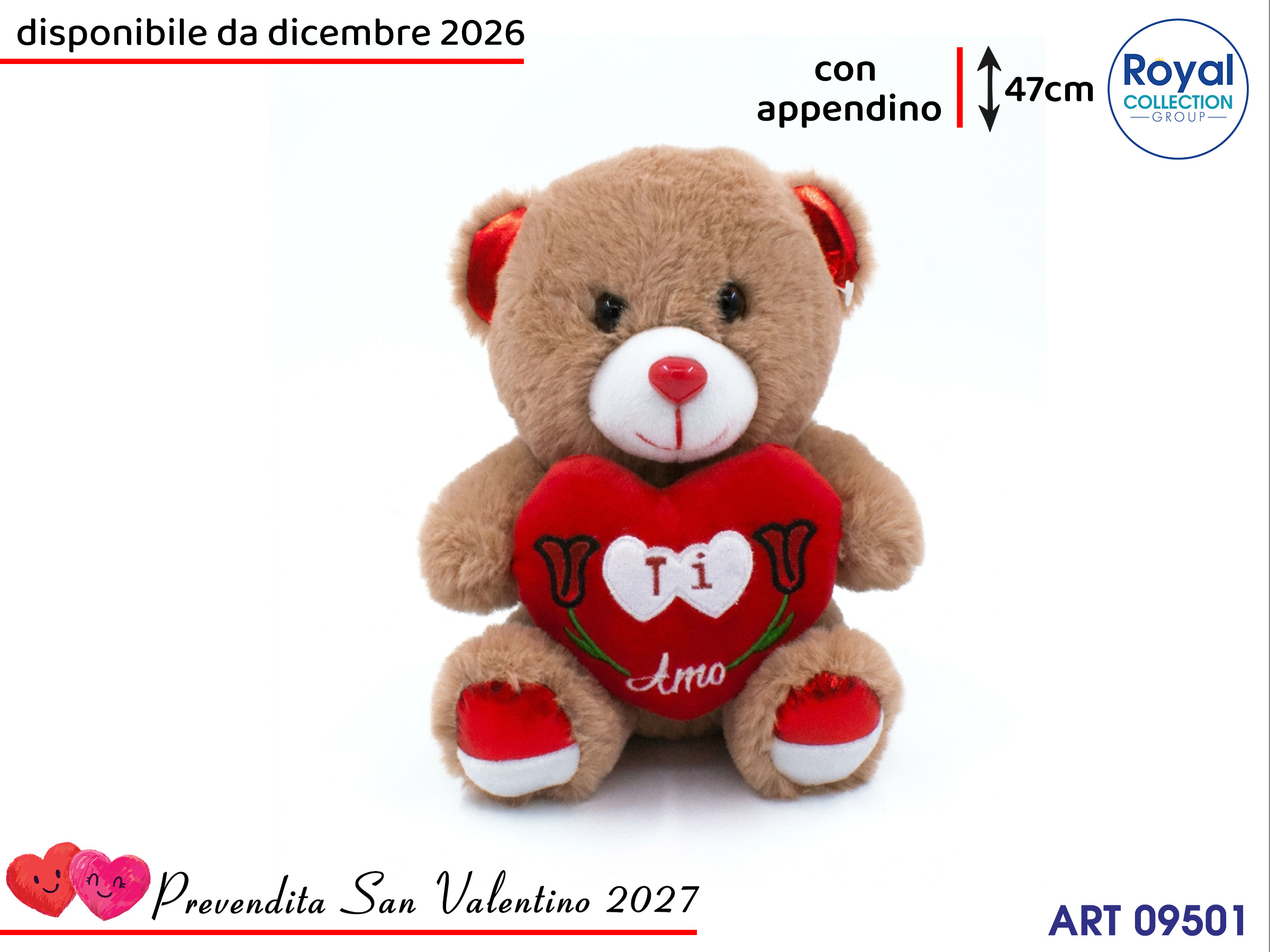 Pl3048 4 Orso Peluche Ti Amo  Cm 47