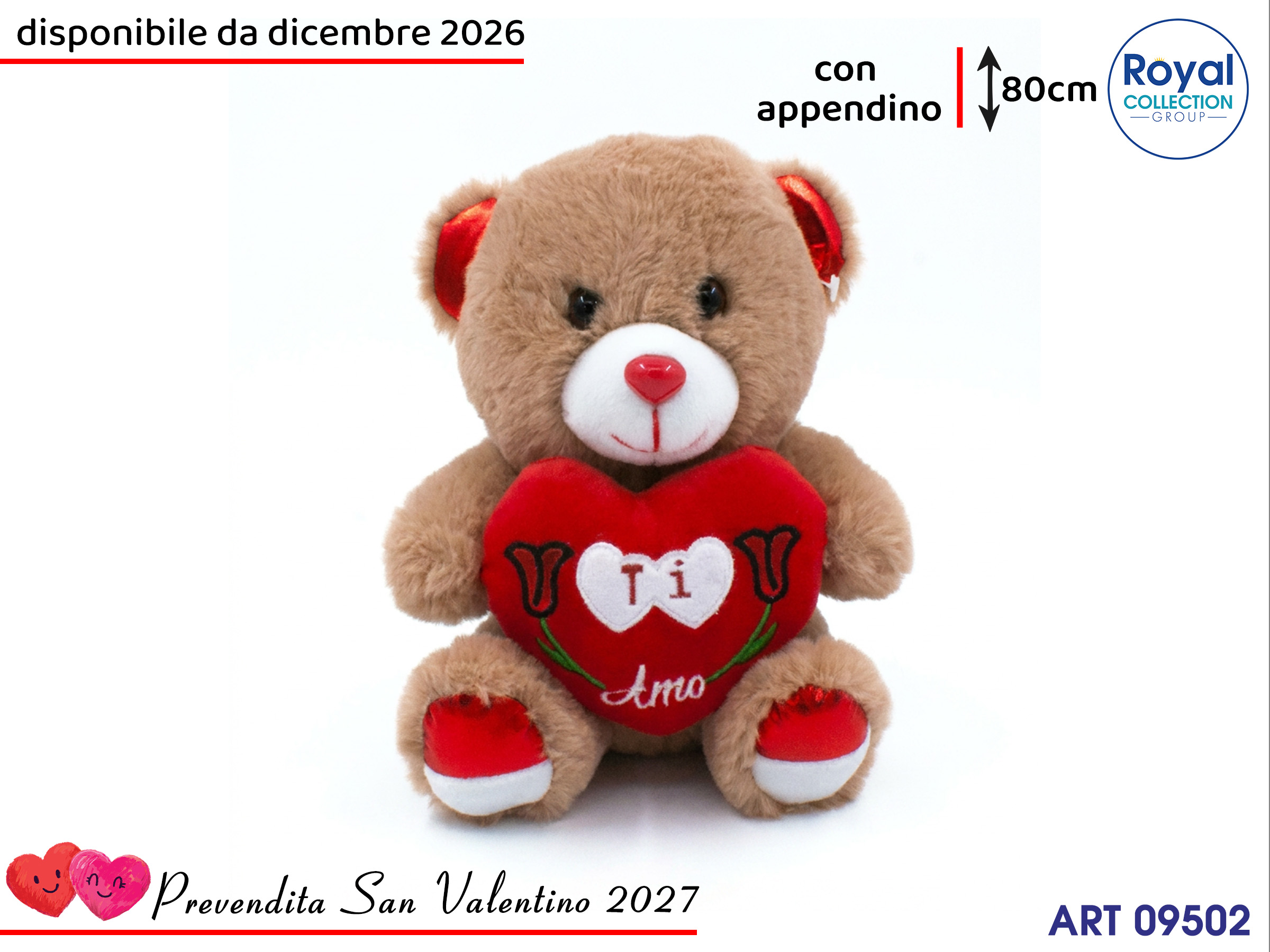 Pl3048 5 Orso Peluche Ti Amo  Cm 80