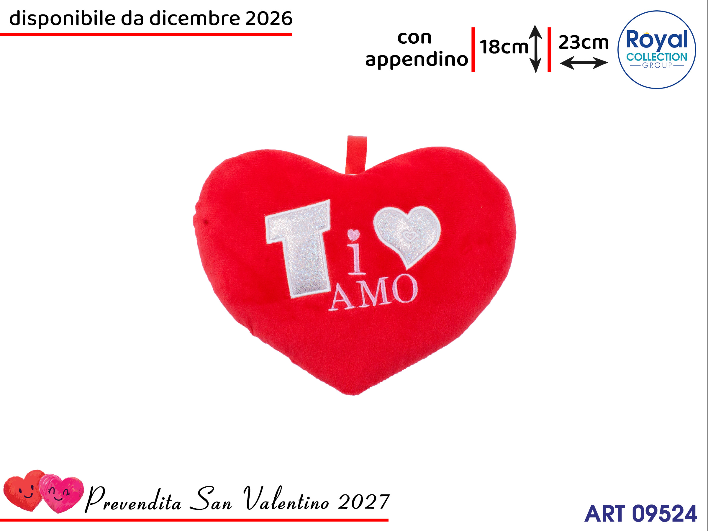 Pl3056 1 Cuore Rosso Ti Amo Cm 23