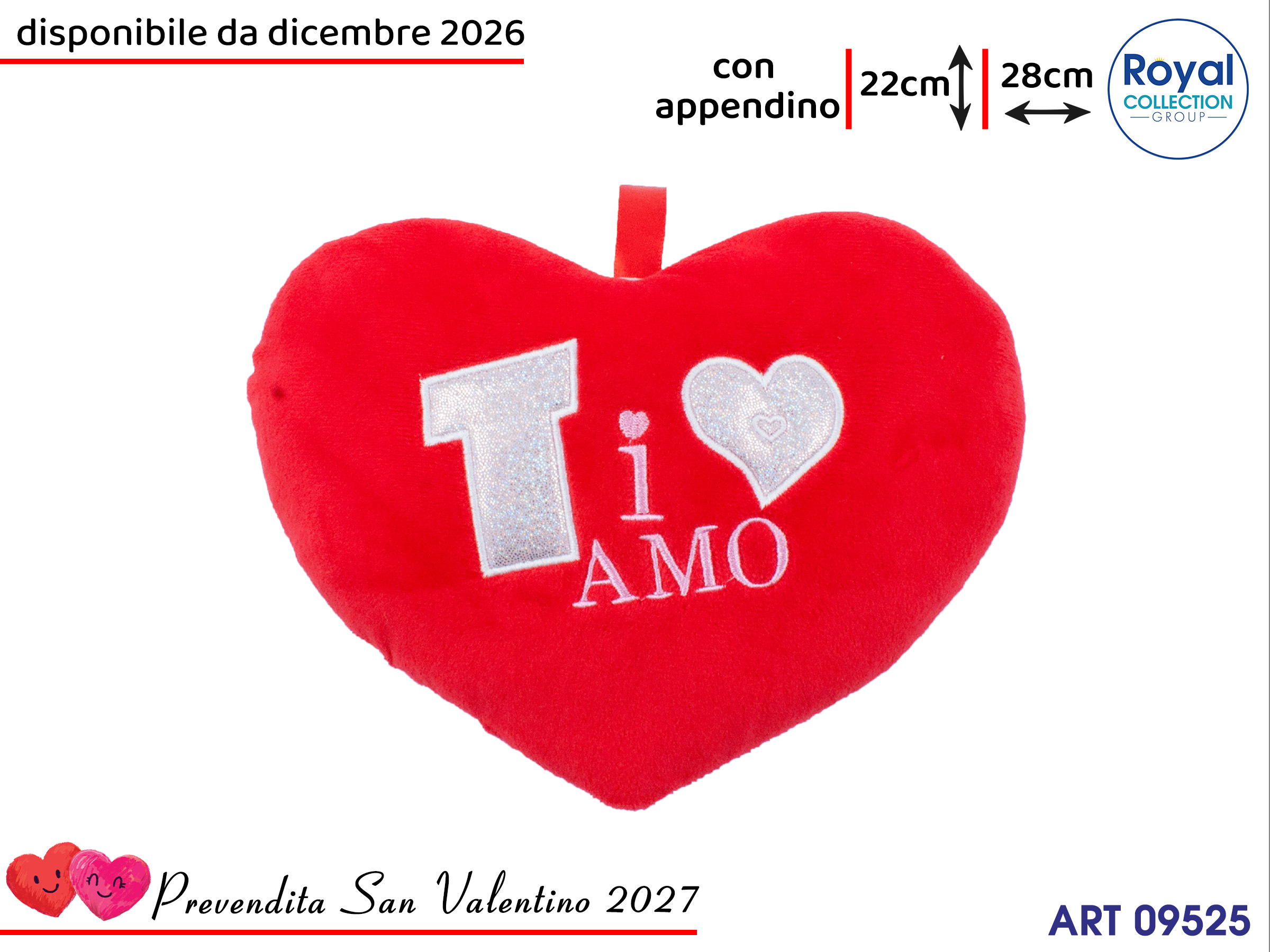 Pl3056 2 Cuore Rosso Ti Amo Cm 28