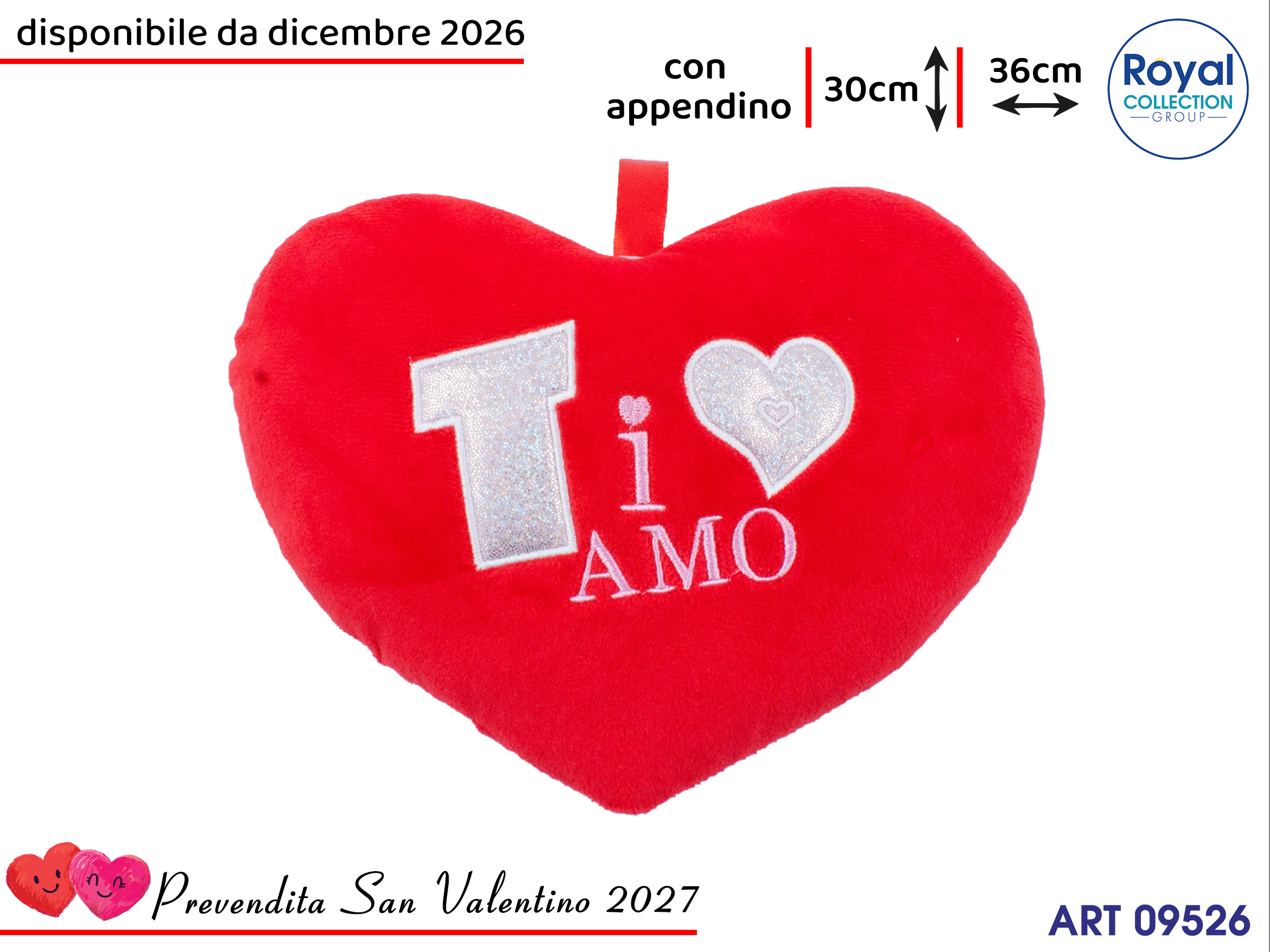 Pl3056 3 Cuore Rosso Ti Amo Cm 36