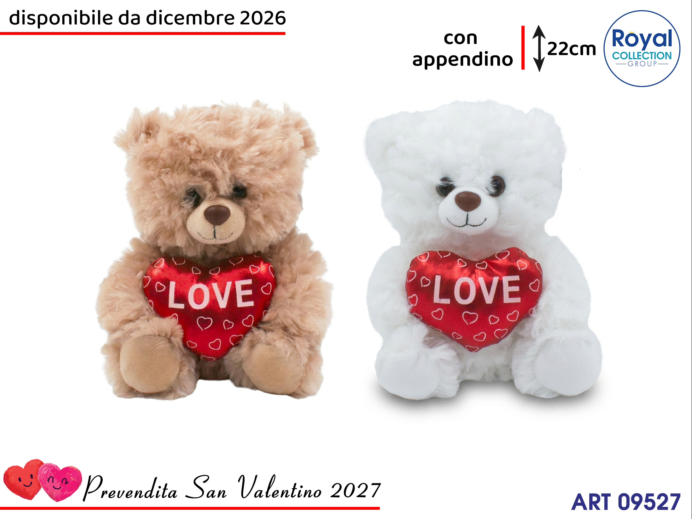 Pl3057 Orso Peluche 2 Col Ass Cm 22