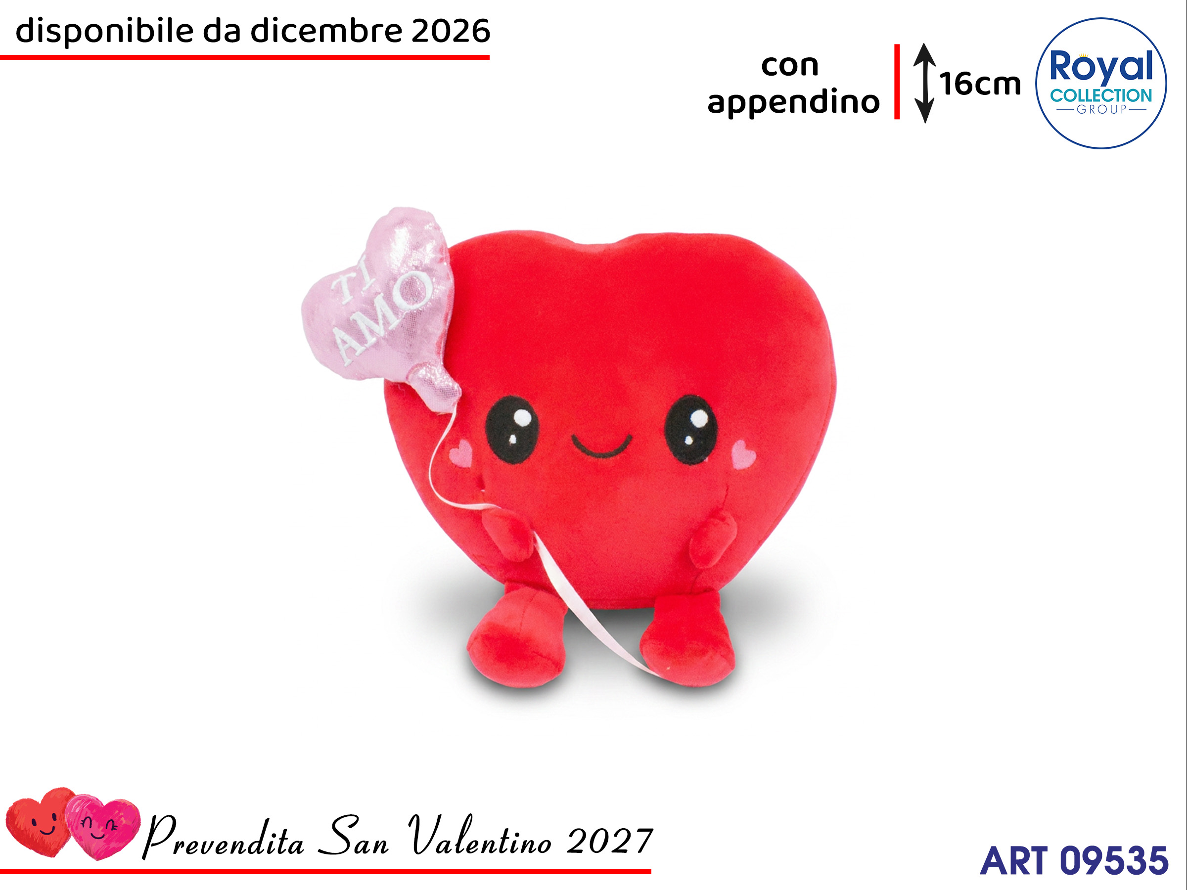 Pl2939 1 Cuore Rosso Palloncino Ti Amo Cm 16