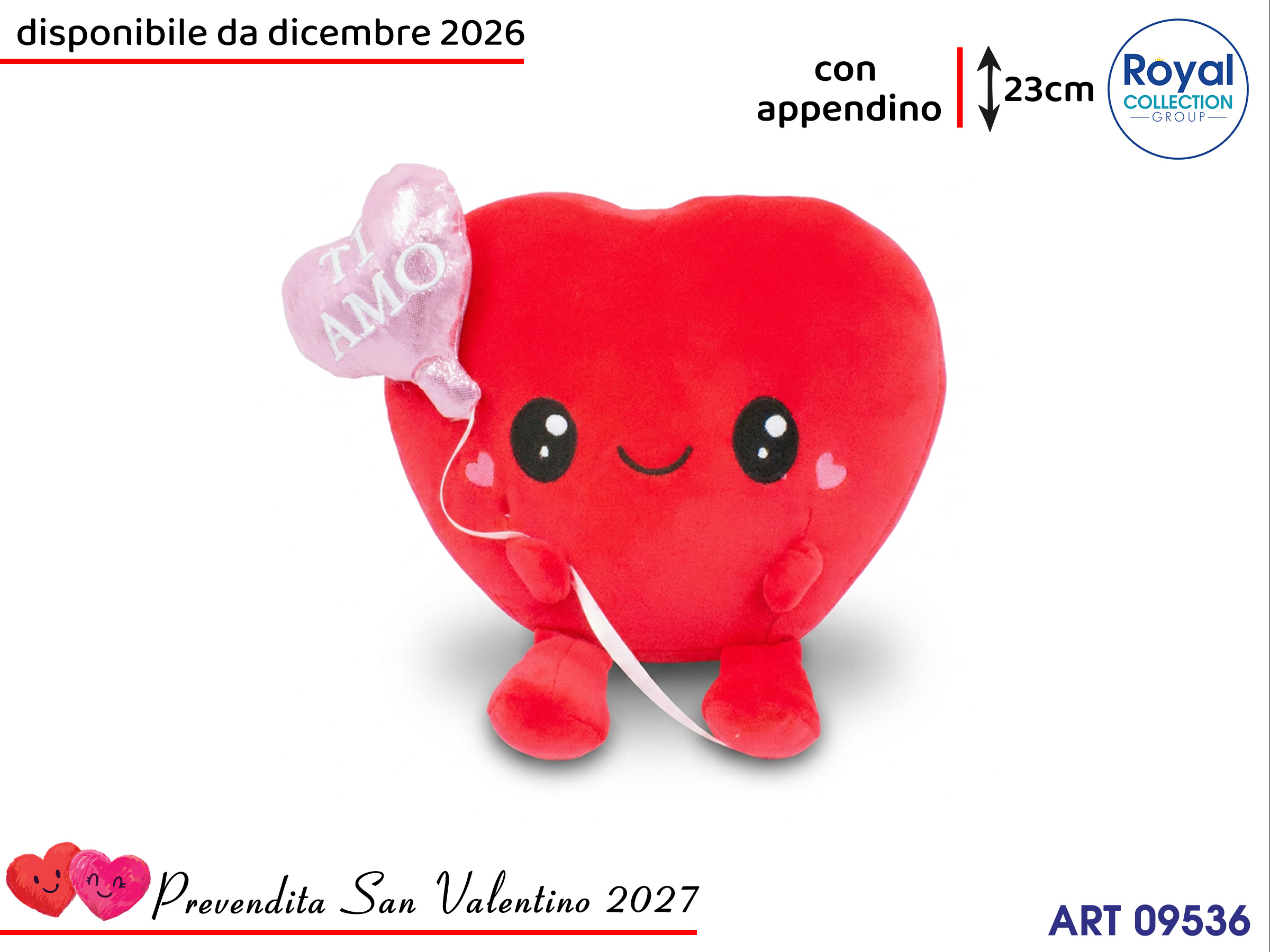 Pl2939 2 Cuore Rosso Palloncino Ti Amo Cm 23