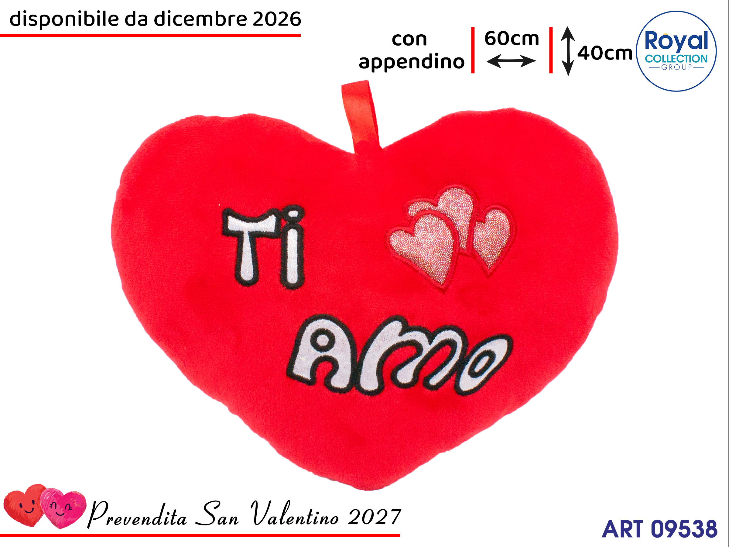 Pl2867 4 Cuore Peluche Ti Amo Cm 60