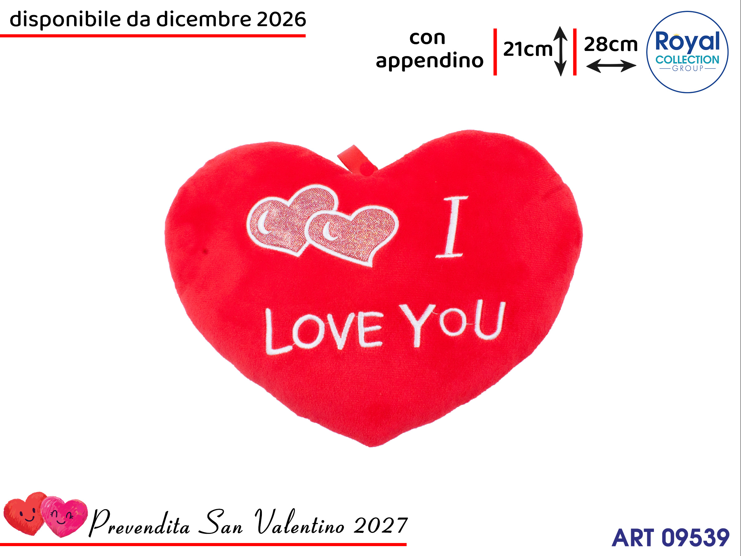 Pl2865 2 Cuore Peluche I Love You  Cm 28