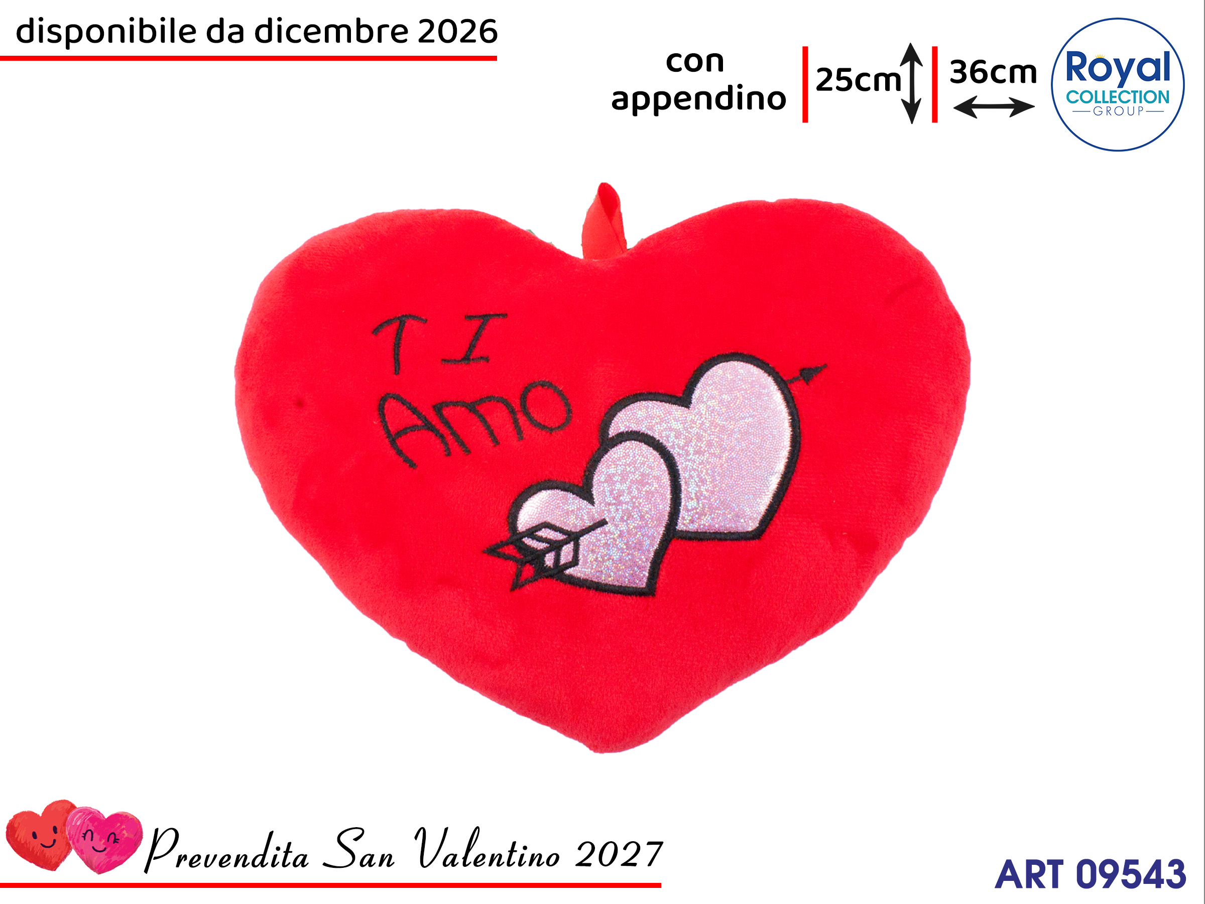 Pl2860 3 Cuore Peluche Ti Amo  Cm 36