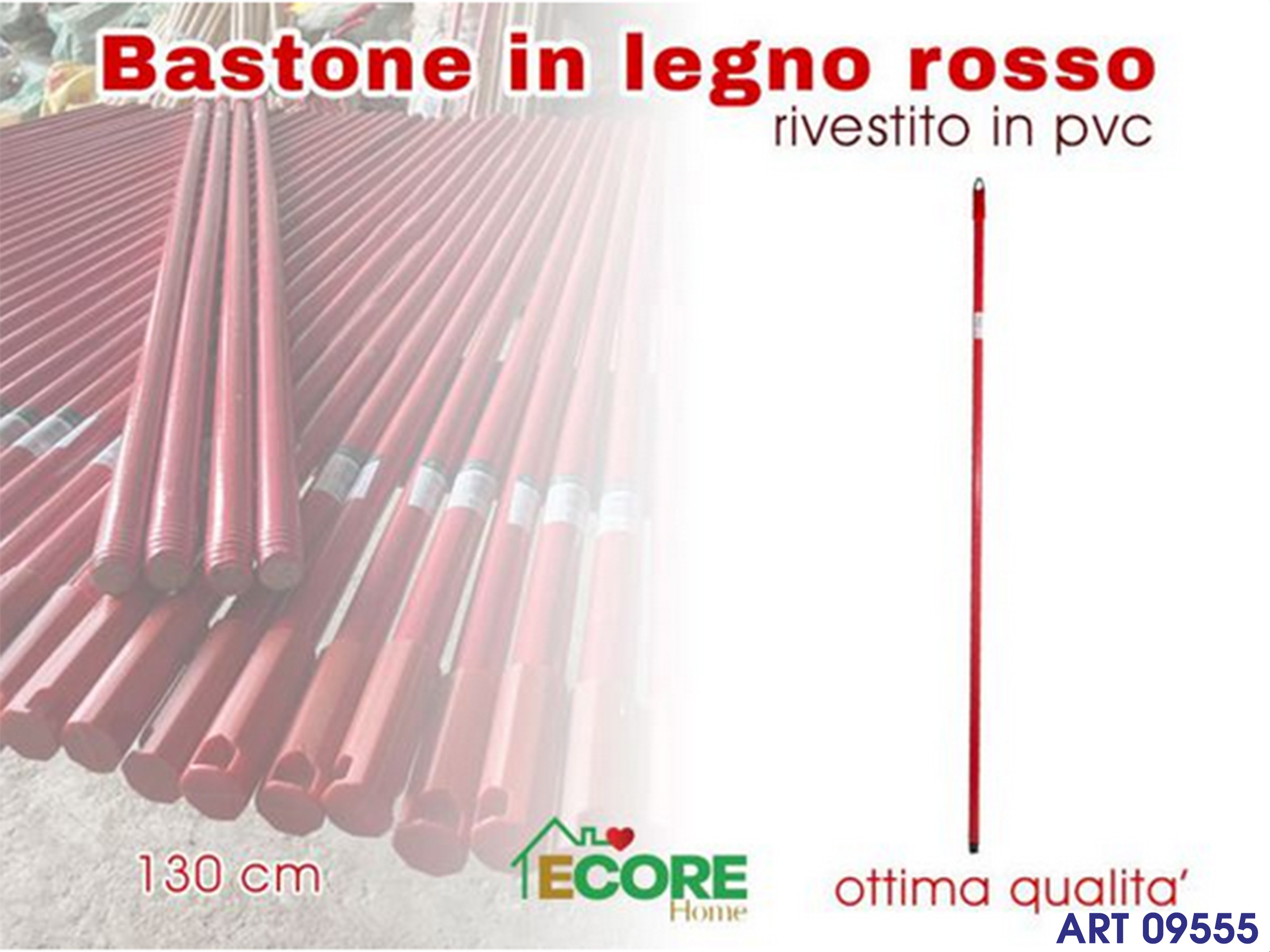 Bastone Legno 130cm Rosso