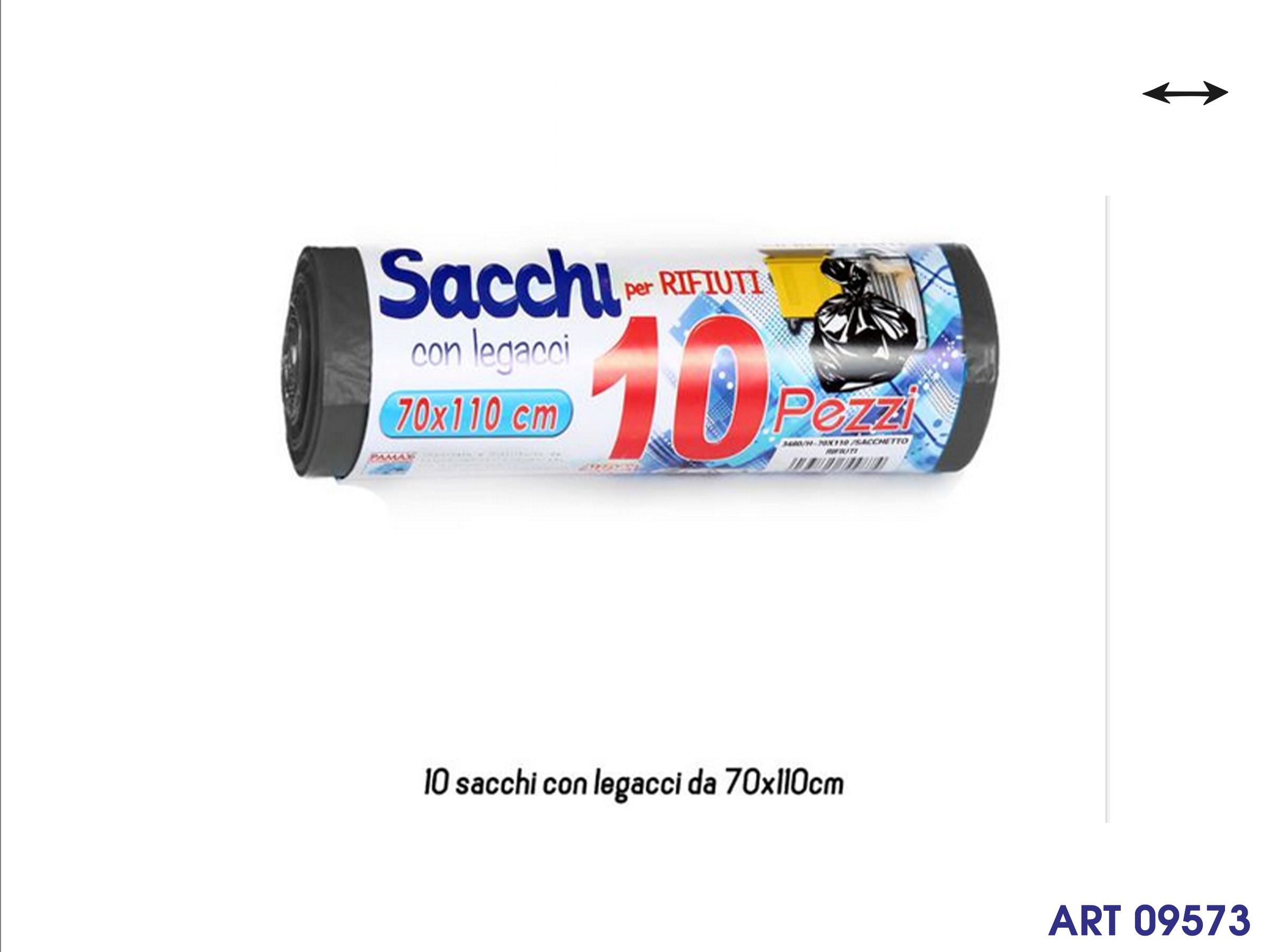 10 Sacchi Immondizia 110x70 Neri