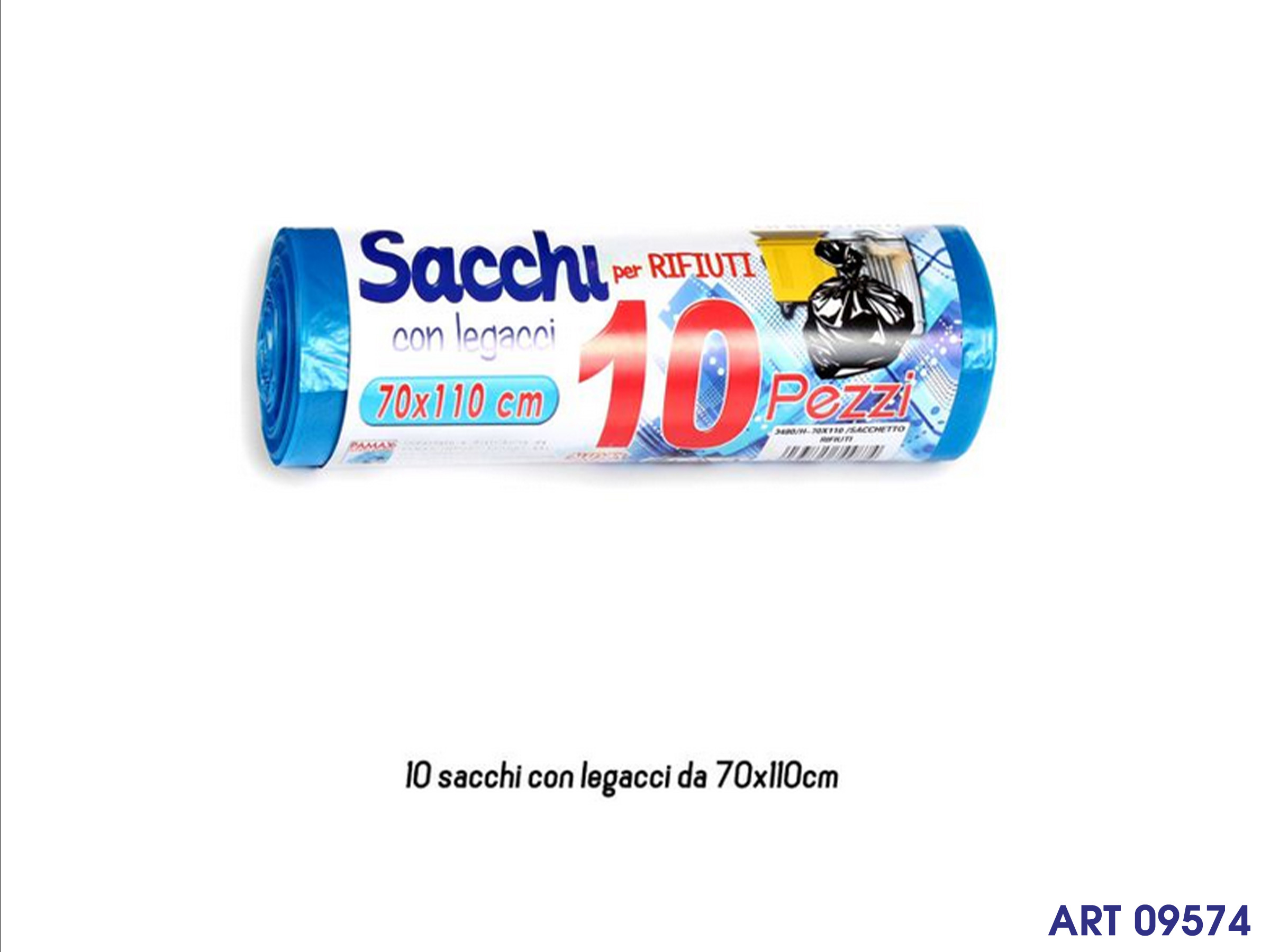 10 Sacchi Immondizia 110x70 Blu