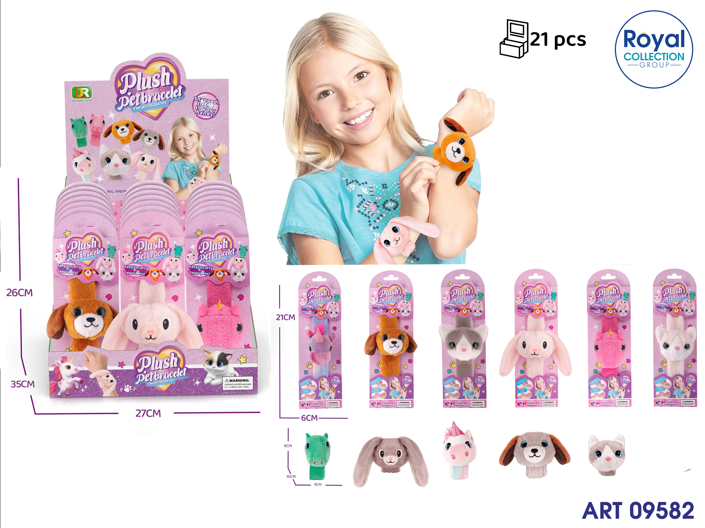 3117943 Dr5128 Braccialetto Peluche Ass Display 21 Pz Cm 26x