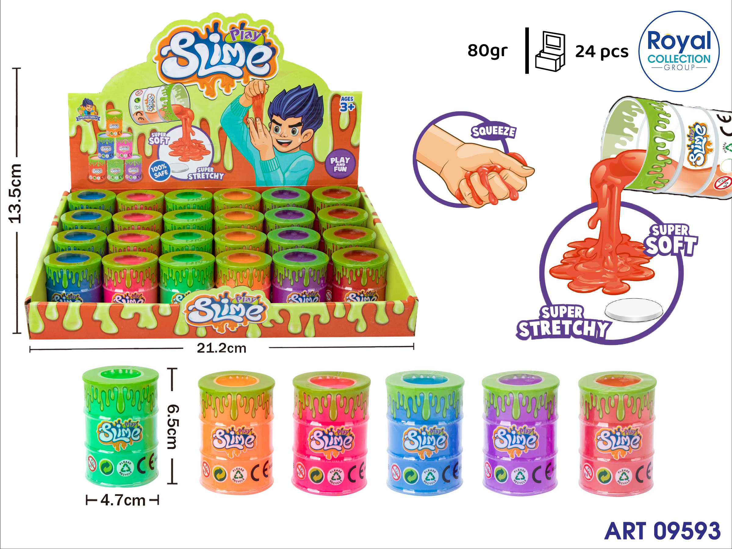 225816 830b Slime Play 80 Gr Col Ass  Display 24