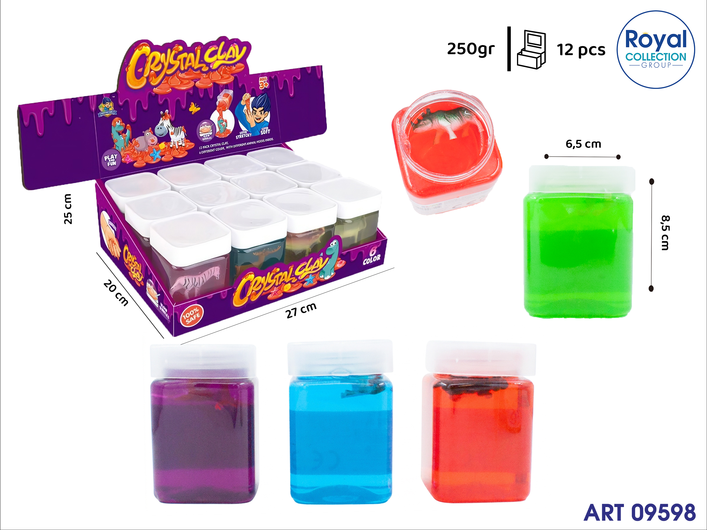 225855 983b Slime Crystal Gr 250 C/animale Ass  Display 12