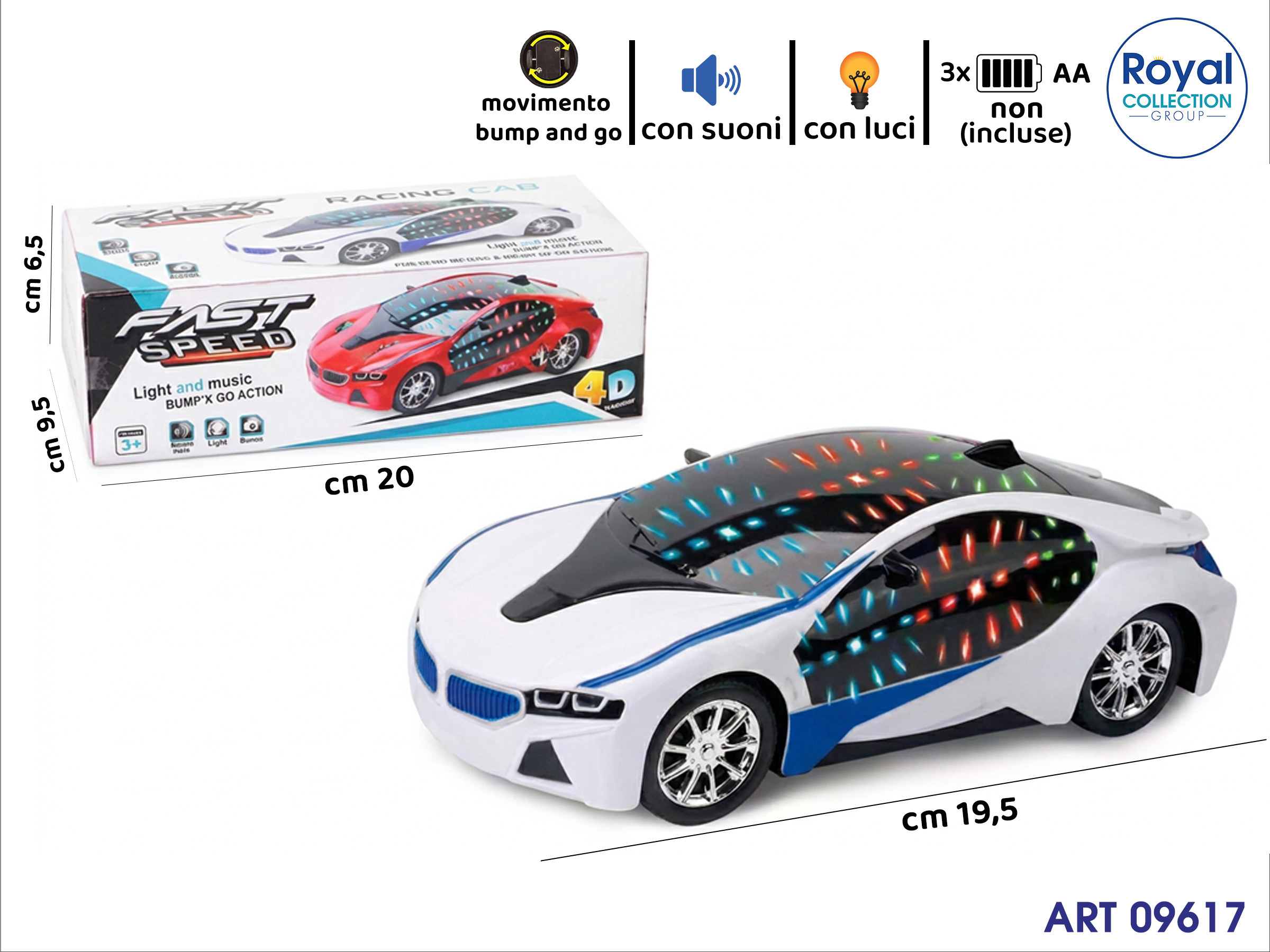 6777-54 Auto Fast Speed Suoni-luce-movimento Cm 20x9.5