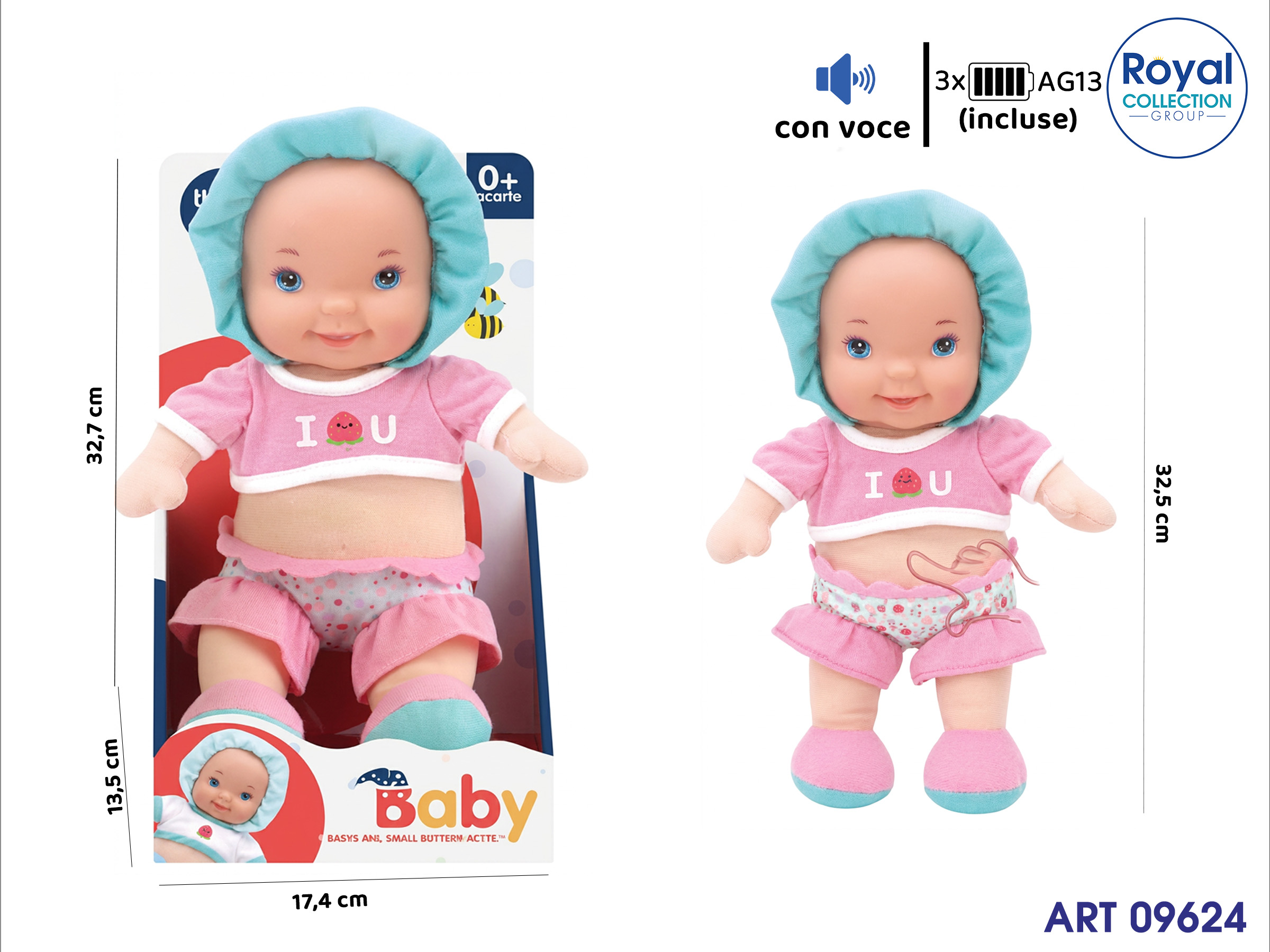 1830-2 Bambolotto Femm Baby  Doll C/voce Cm 31