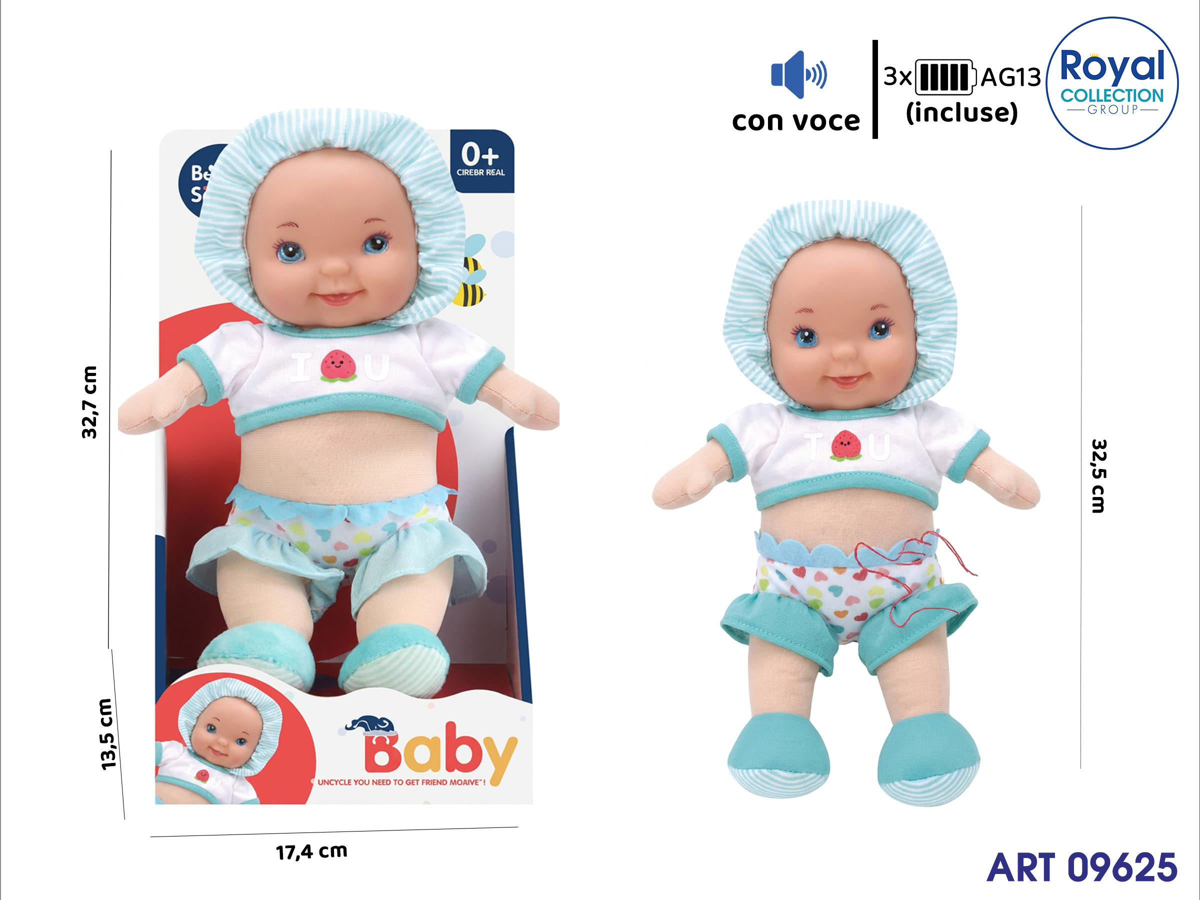 1830-1 Bambolotto Masch  Baby  Doll C/voce Cm 31