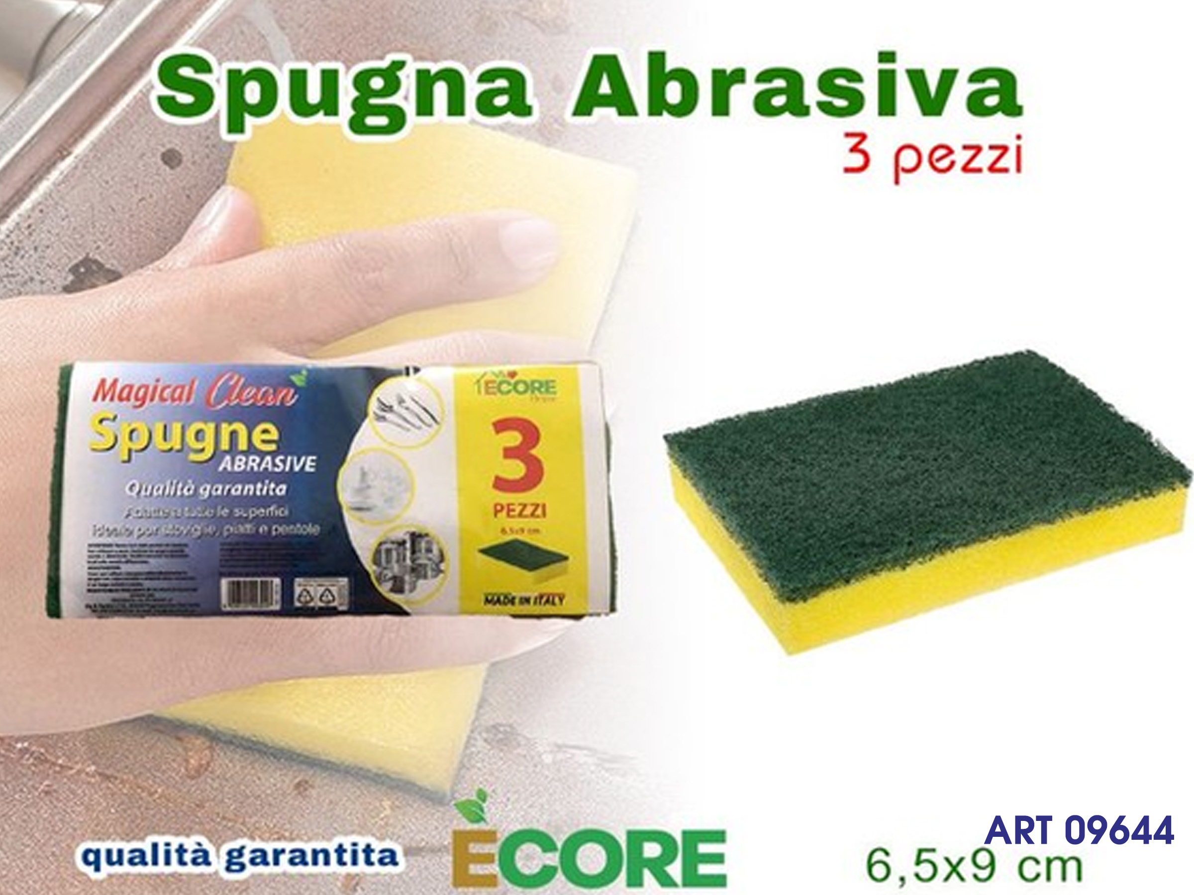Spugna Abrasiva 3 Pz Cm 19.5x9