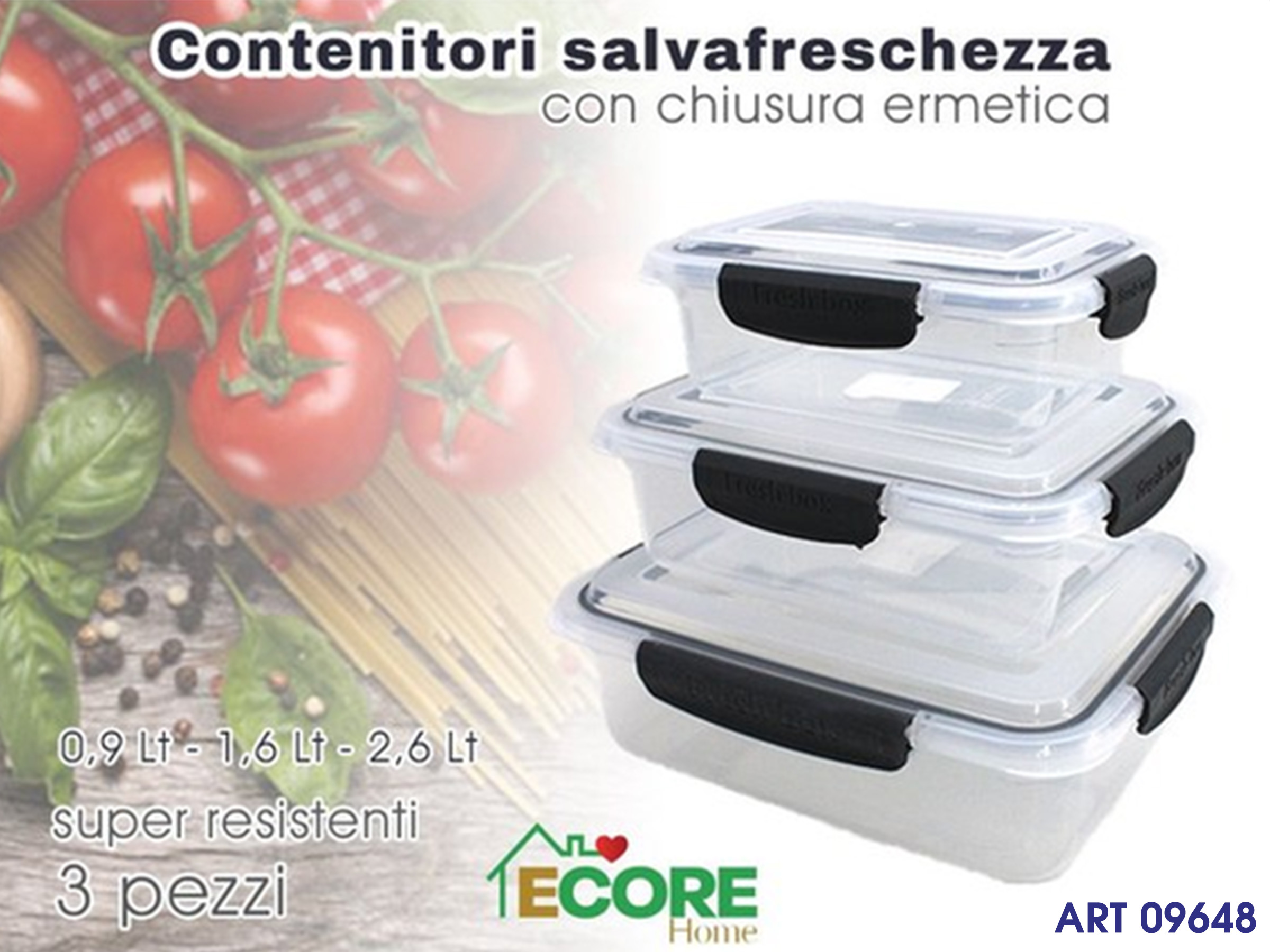 Contenitore Cibo 3 Pz Salvafreschetta Cm 25.5x20